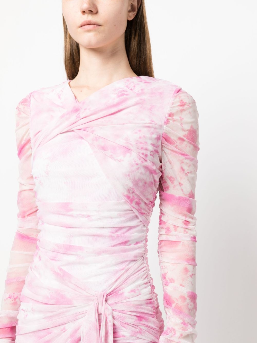 tie-dye ruched short dress - 5