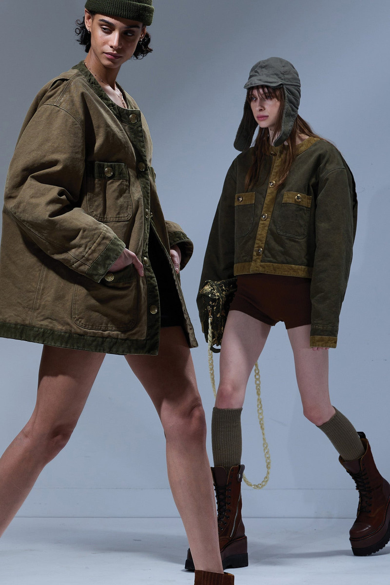 R13 CORD TRIMMED CROPPED CHORE JACKET outlook