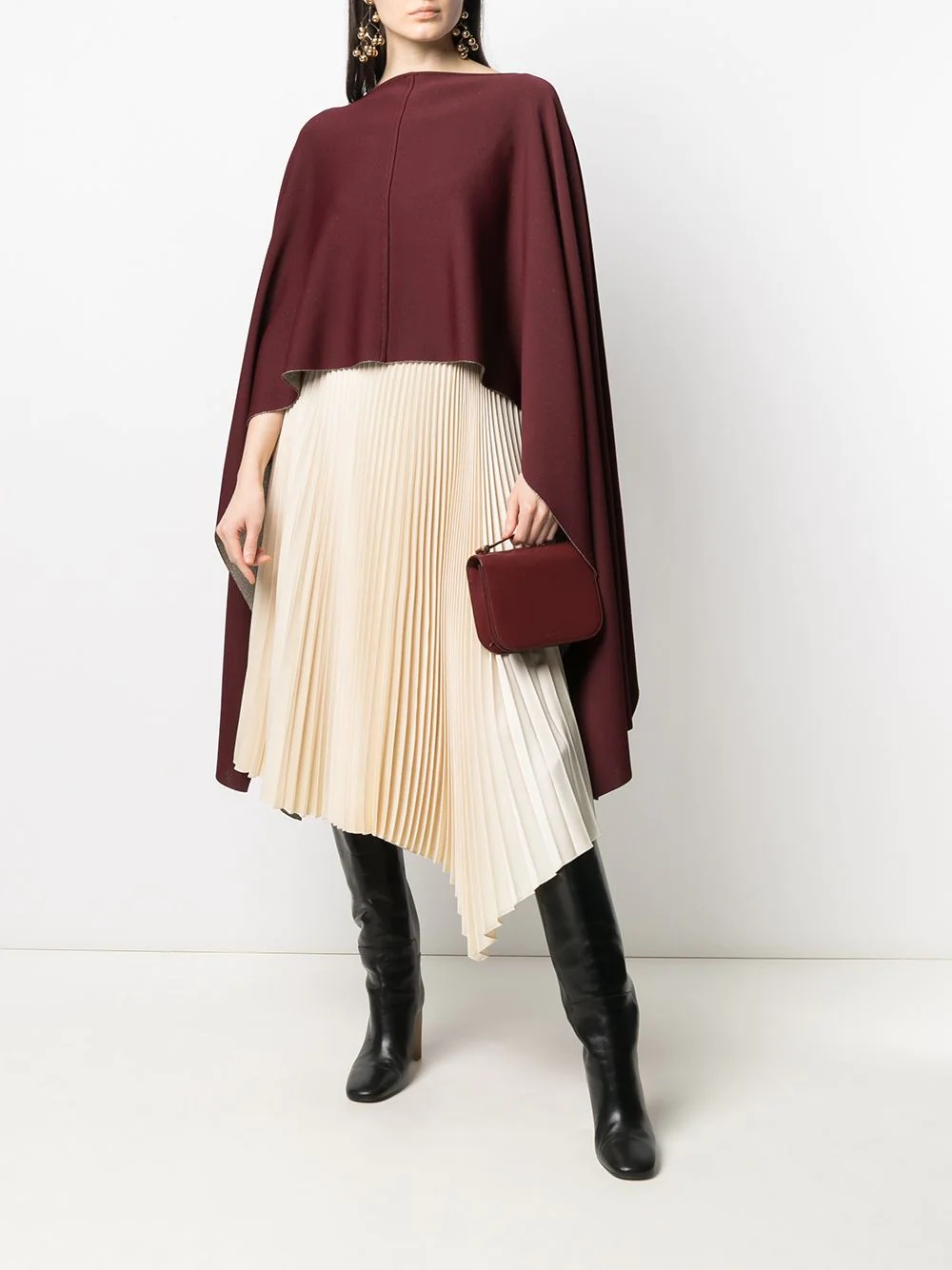 draped cropped poncho - 2