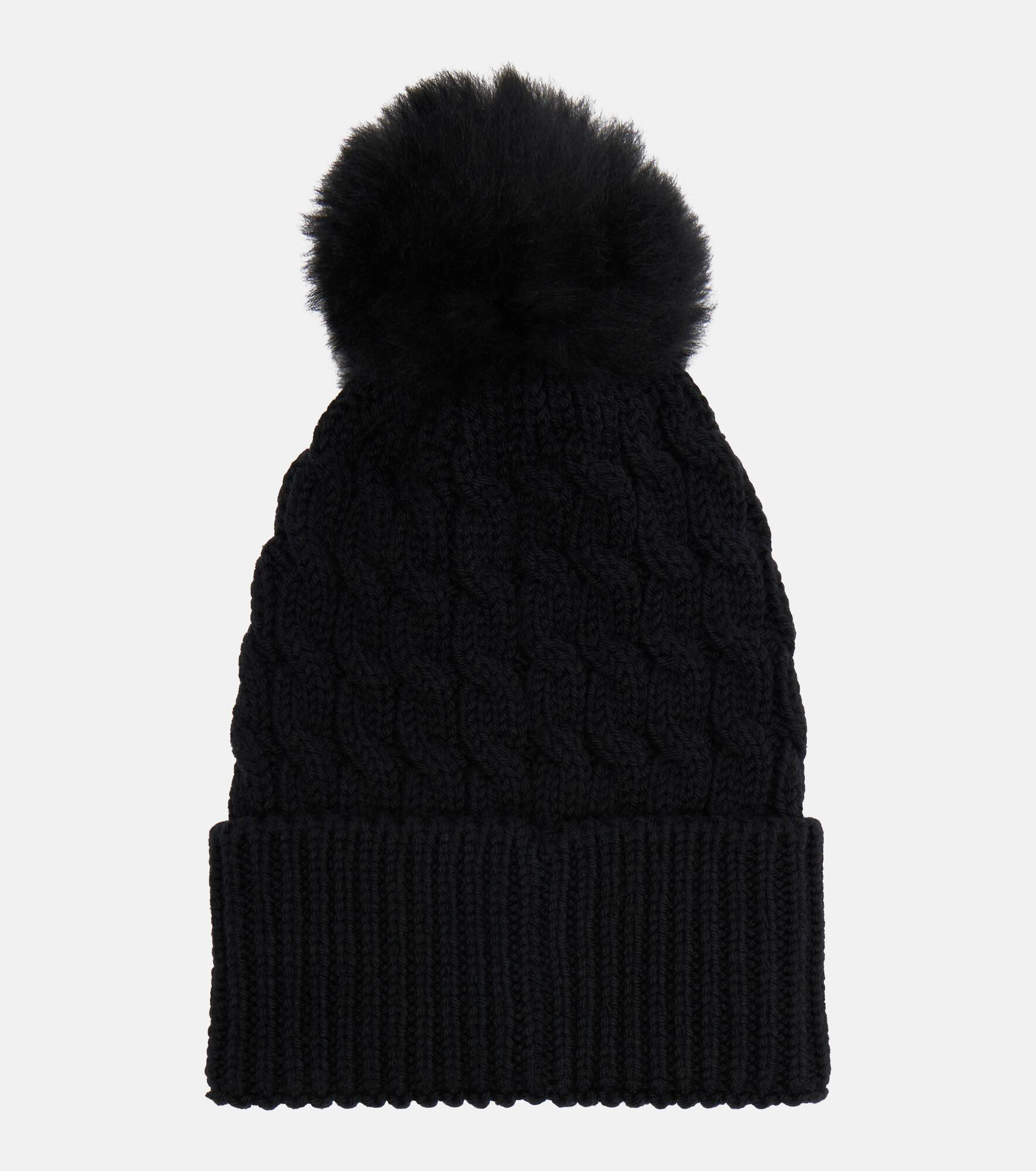 Logo shearling-trimmed virgin wool beanie - 4