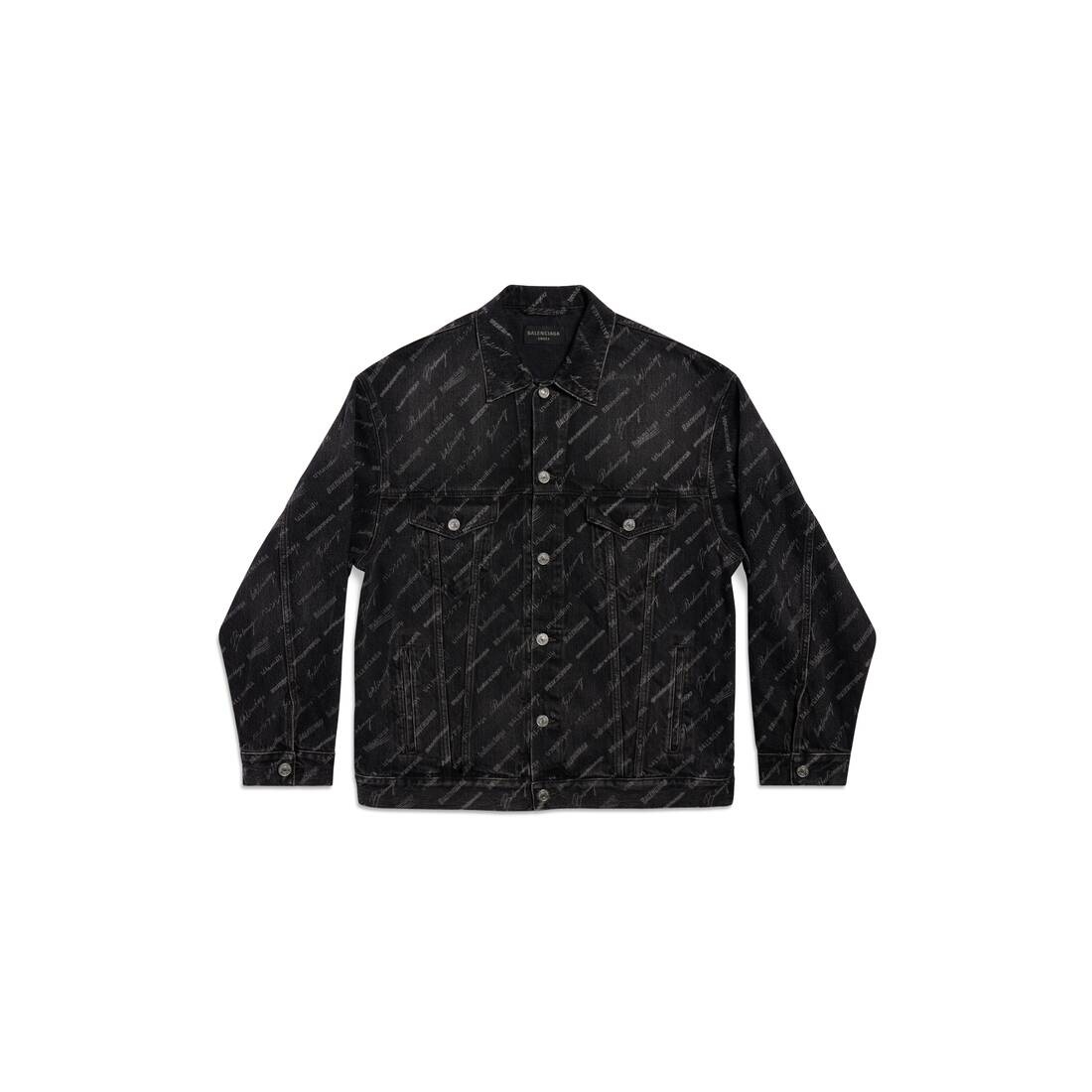 Logomania All Over Large Fit Jacket in Black - 1