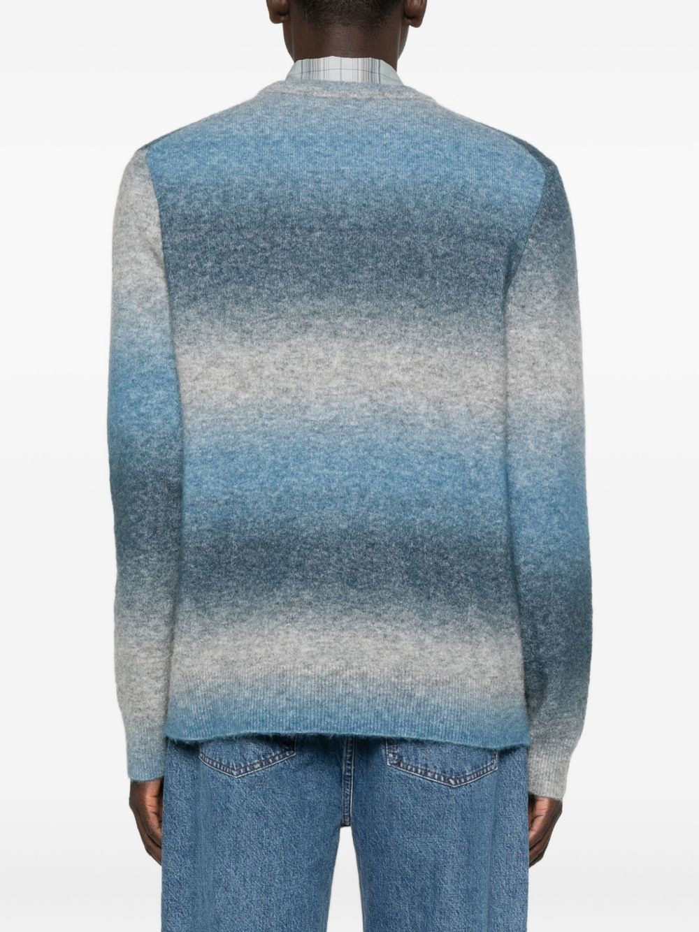 ombre crew-neck sweater - 4