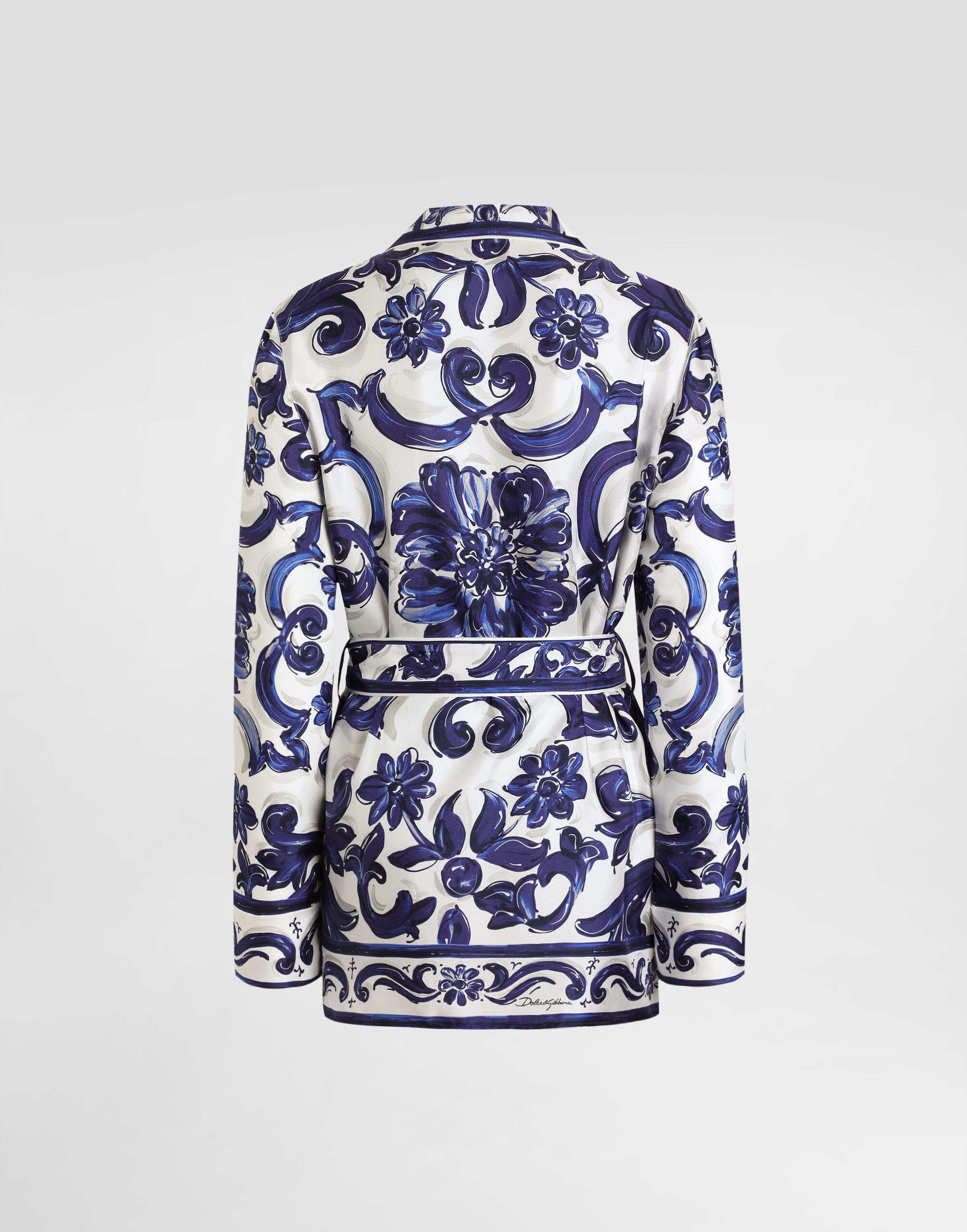 Majolica-print silk vanity shirt - 2