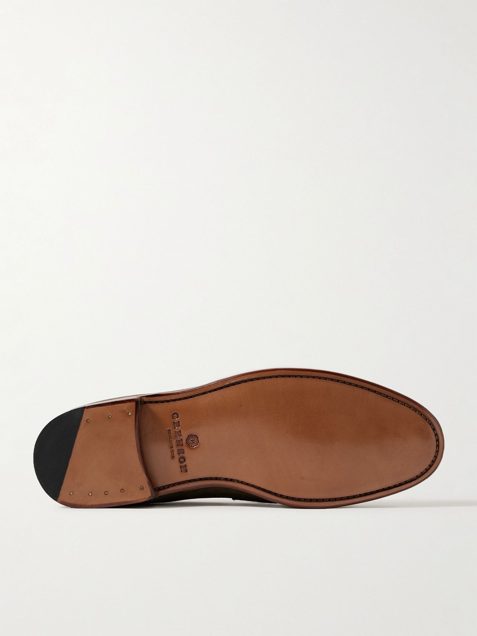 Lloyd Suede Penny Loafers Taupe - 3