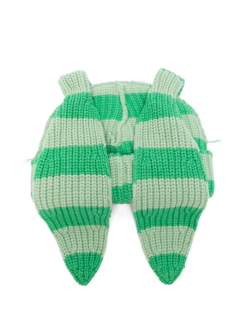 CHARLES JEFFREY LOVERBOY Chunky Rabbit striped beanie hat outlook