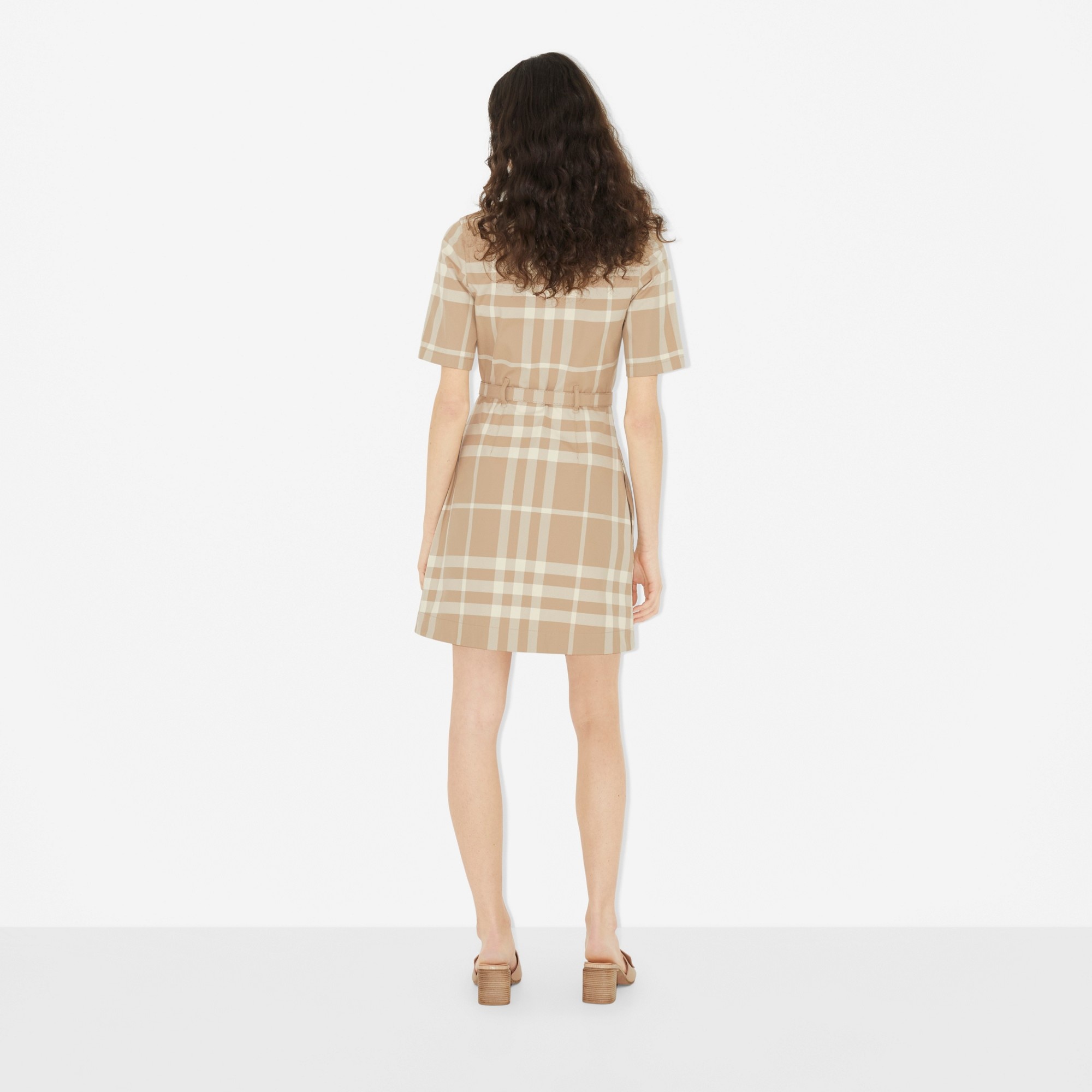 Check Cotton Gabardine Shirt Dress - 4