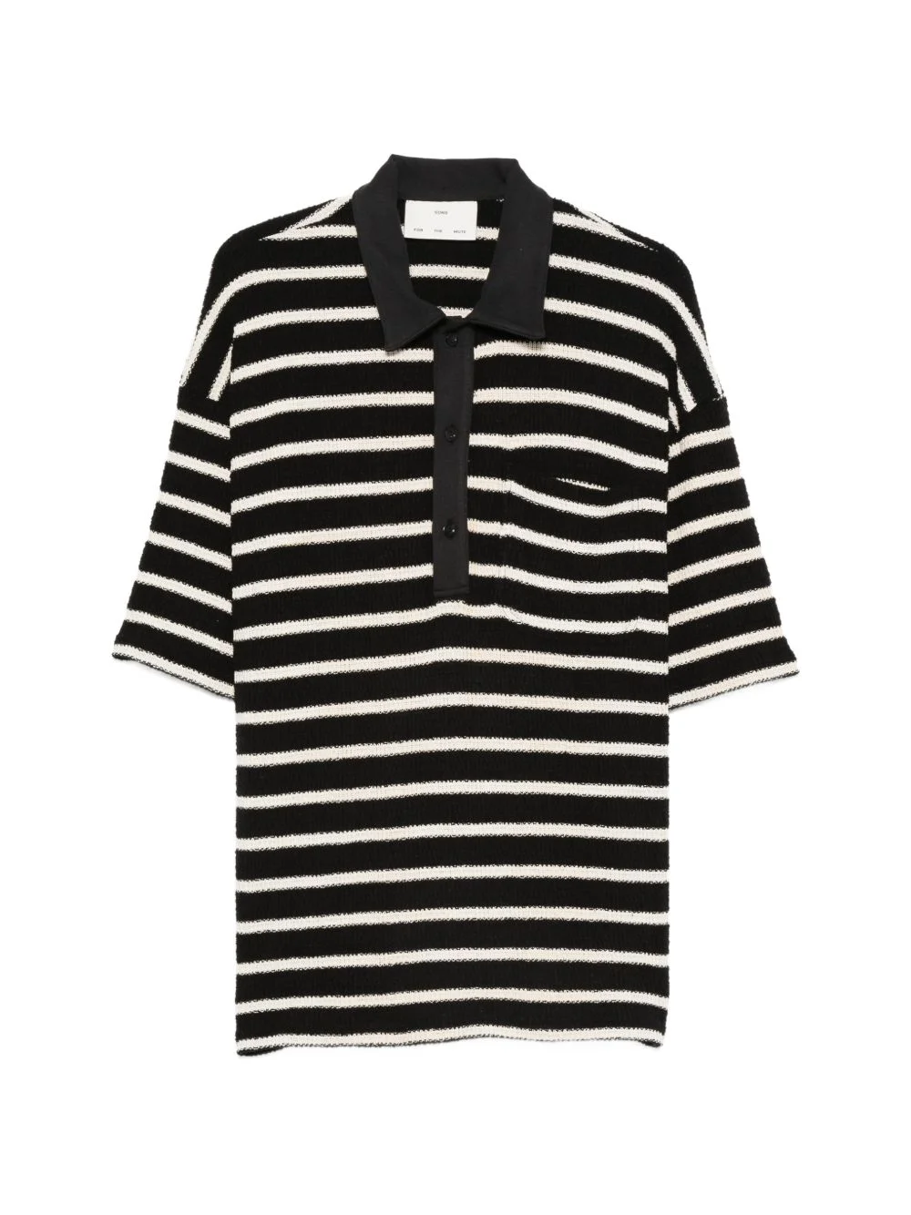 striped-pattern chest-pocket polo shirt - 1