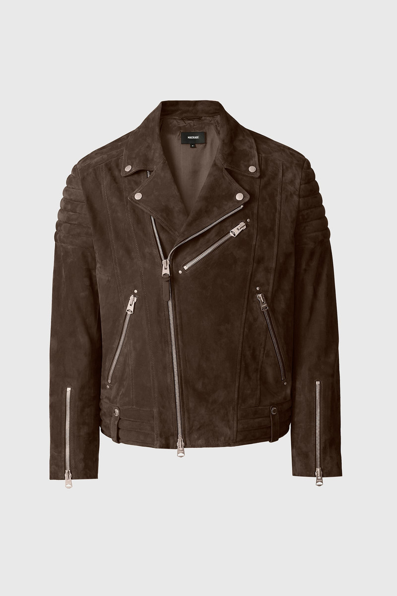 MACKAGE KENNETH-SU Suede Biker Jacket outlook