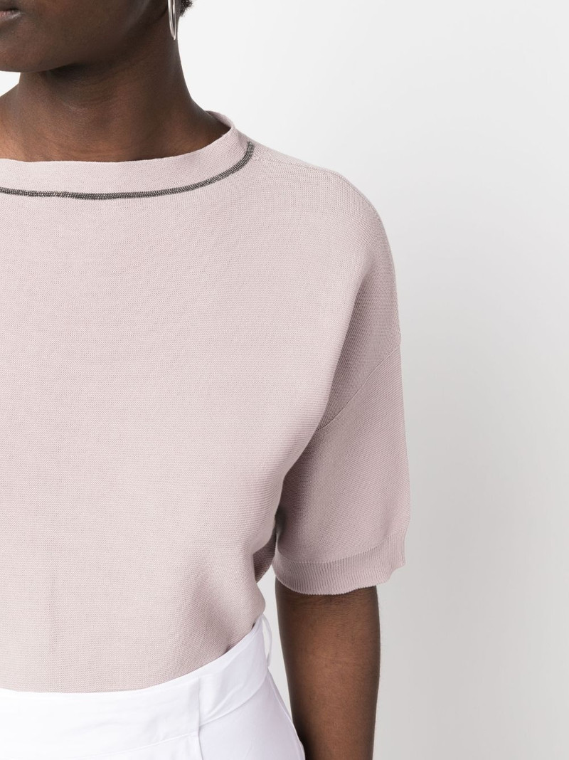 ball-chain detail fine-knit top 5