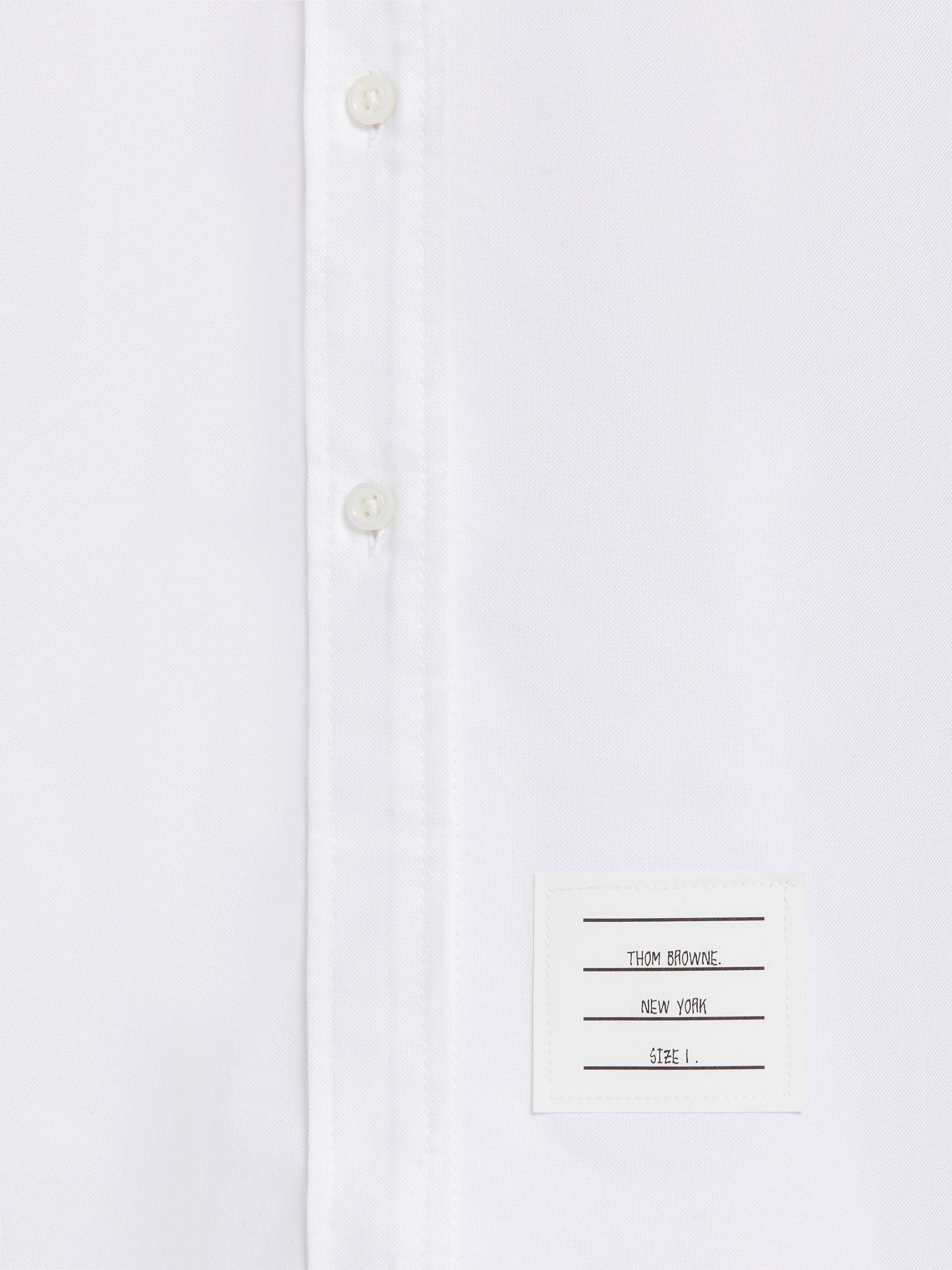 Light Grey Oxford and Fine Merino Wool V-Neck Pullover Combo Shirtdress - 5