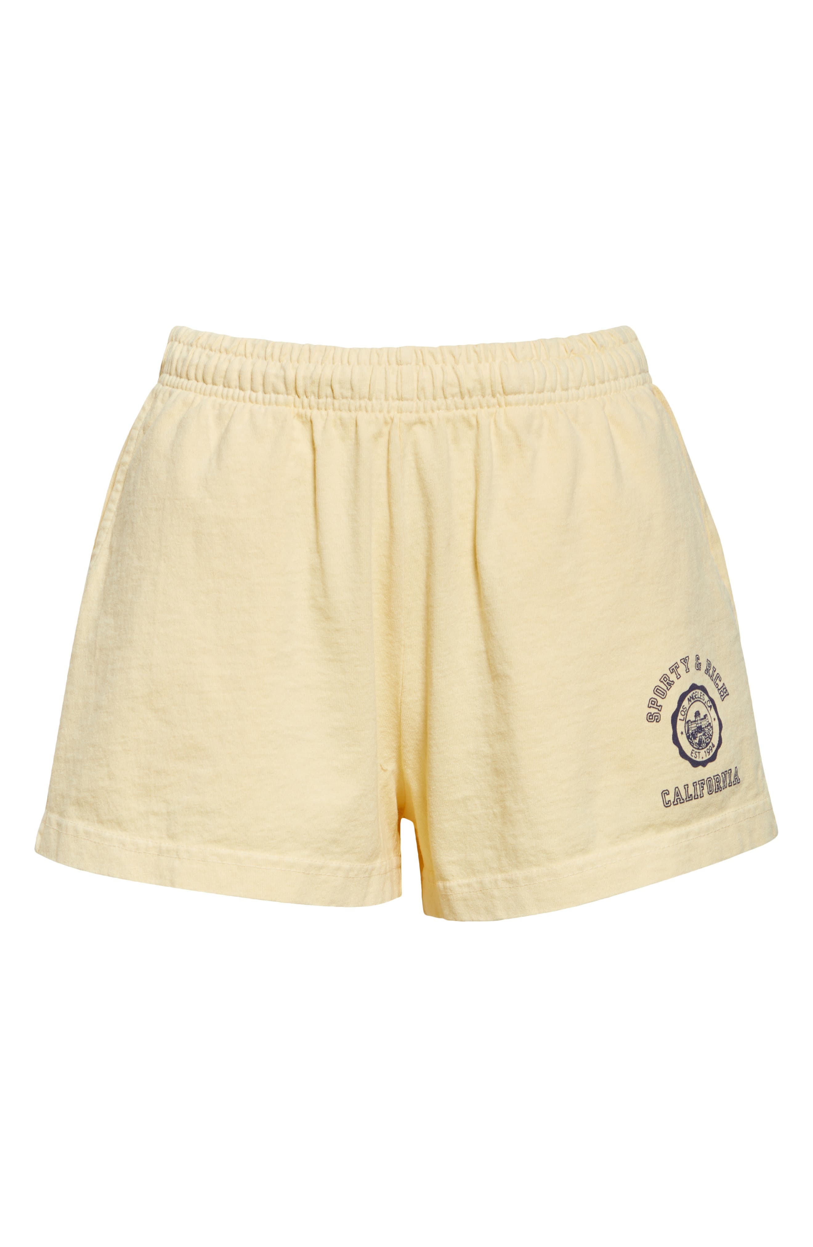 Sporty & Rich California Emblem Disco Graphic Shorts in Light Beige at Nordstrom - 6