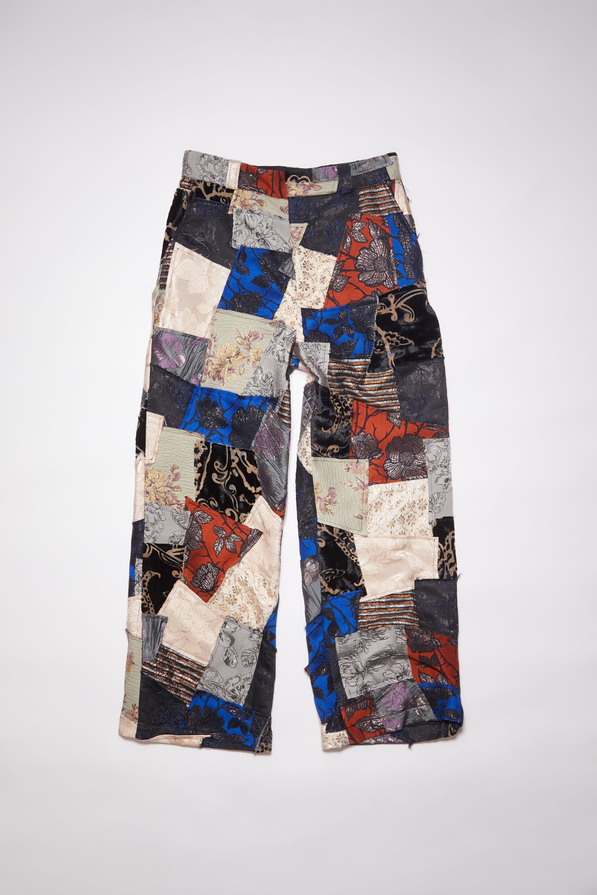 Patchwork regular fit trousers - Silver/dark blue - 6