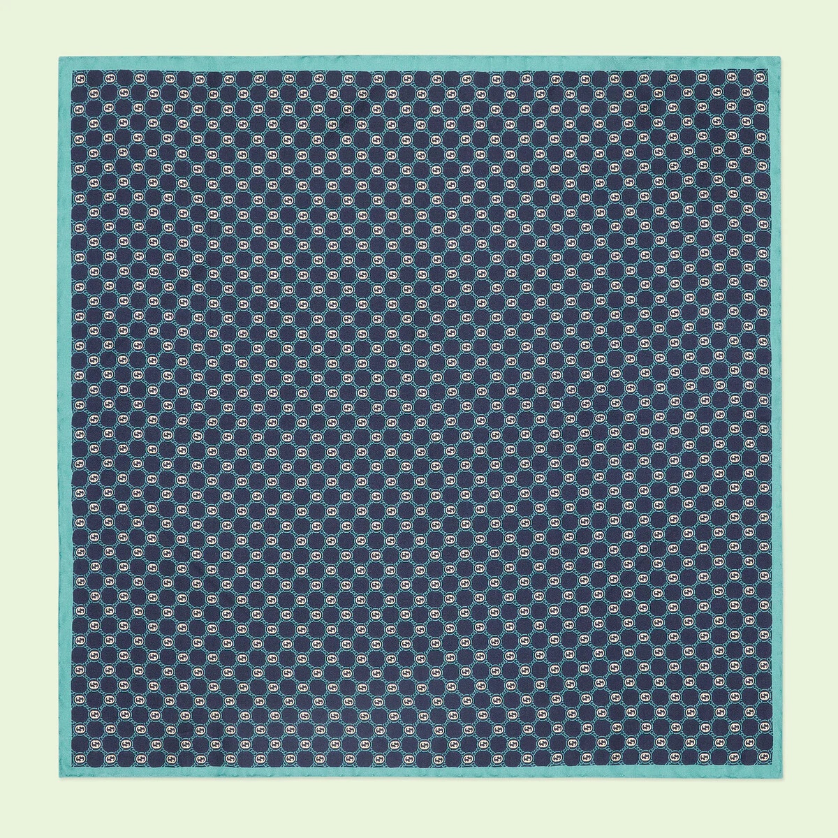 Interlocking G print silk pocket square - 1