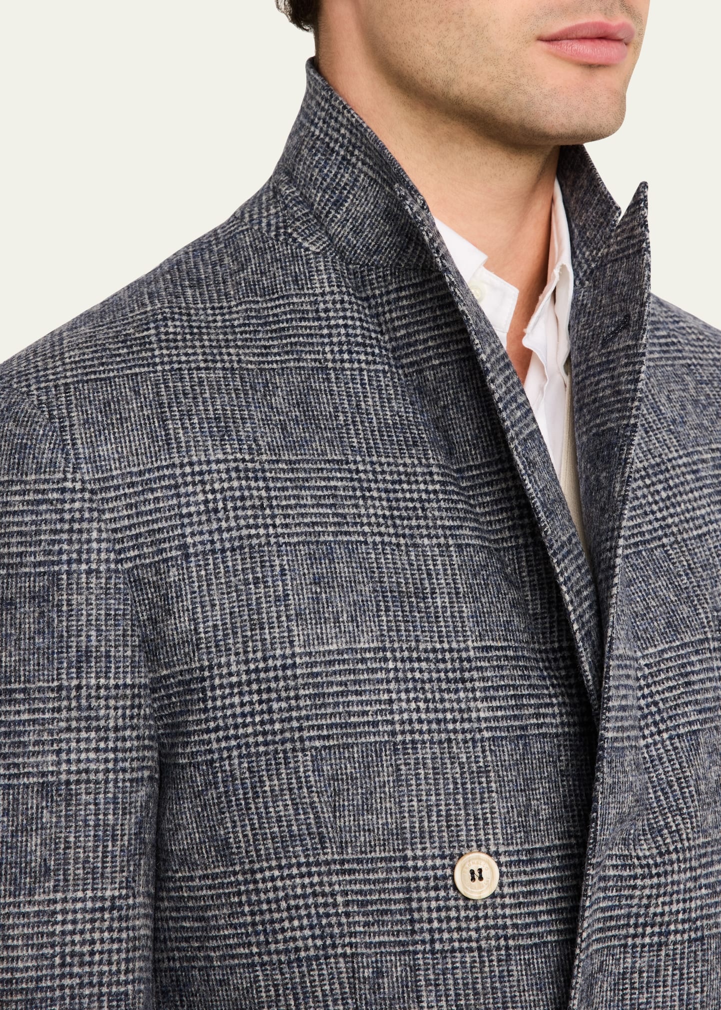 Men's Double-Breasted Plaid Suit - 8