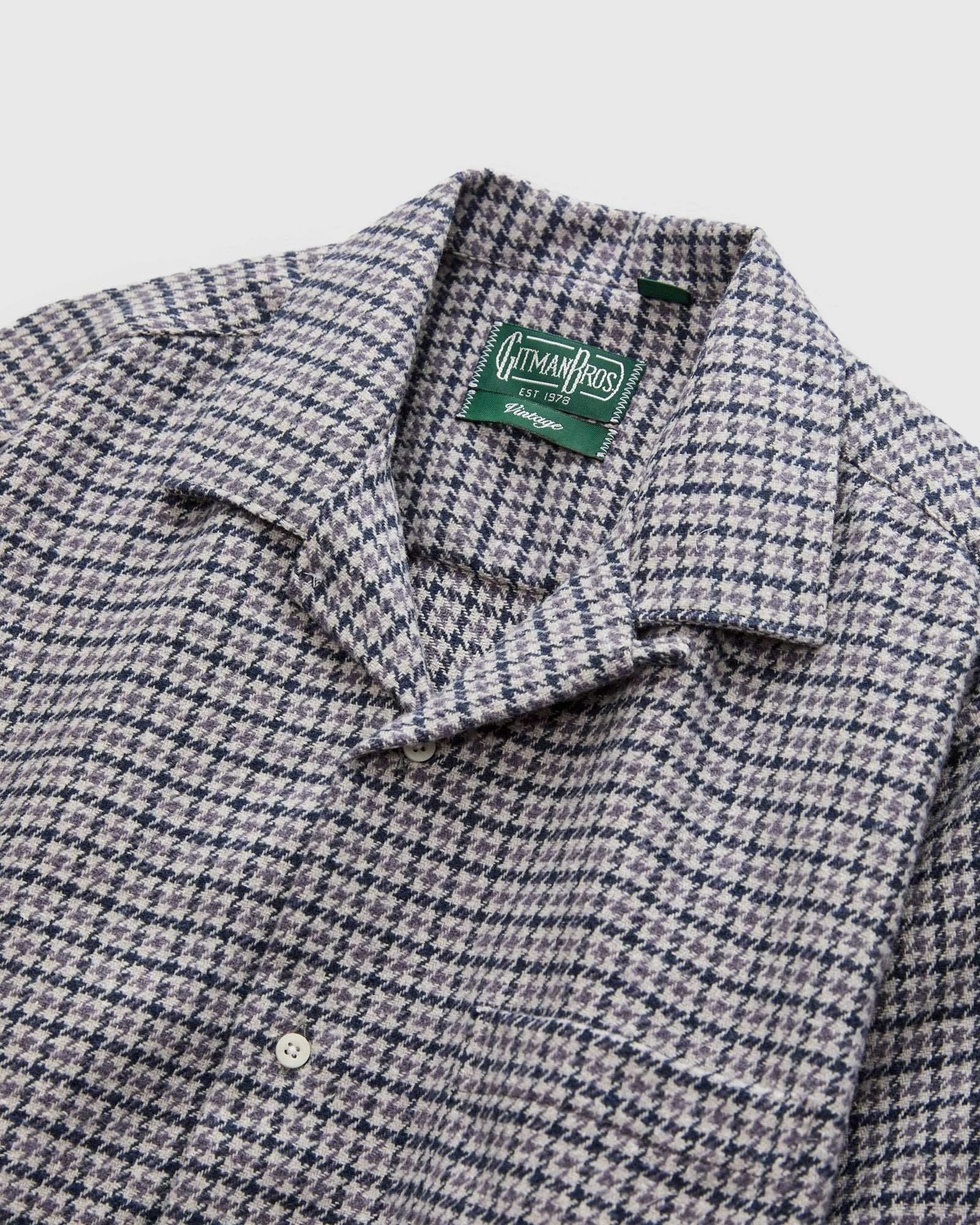 Houndstooth Check Camp Shirt in Lavender - 4
