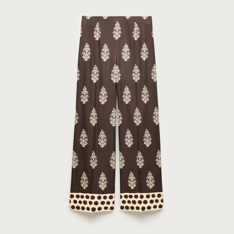Rori pant in cocoa block print 1