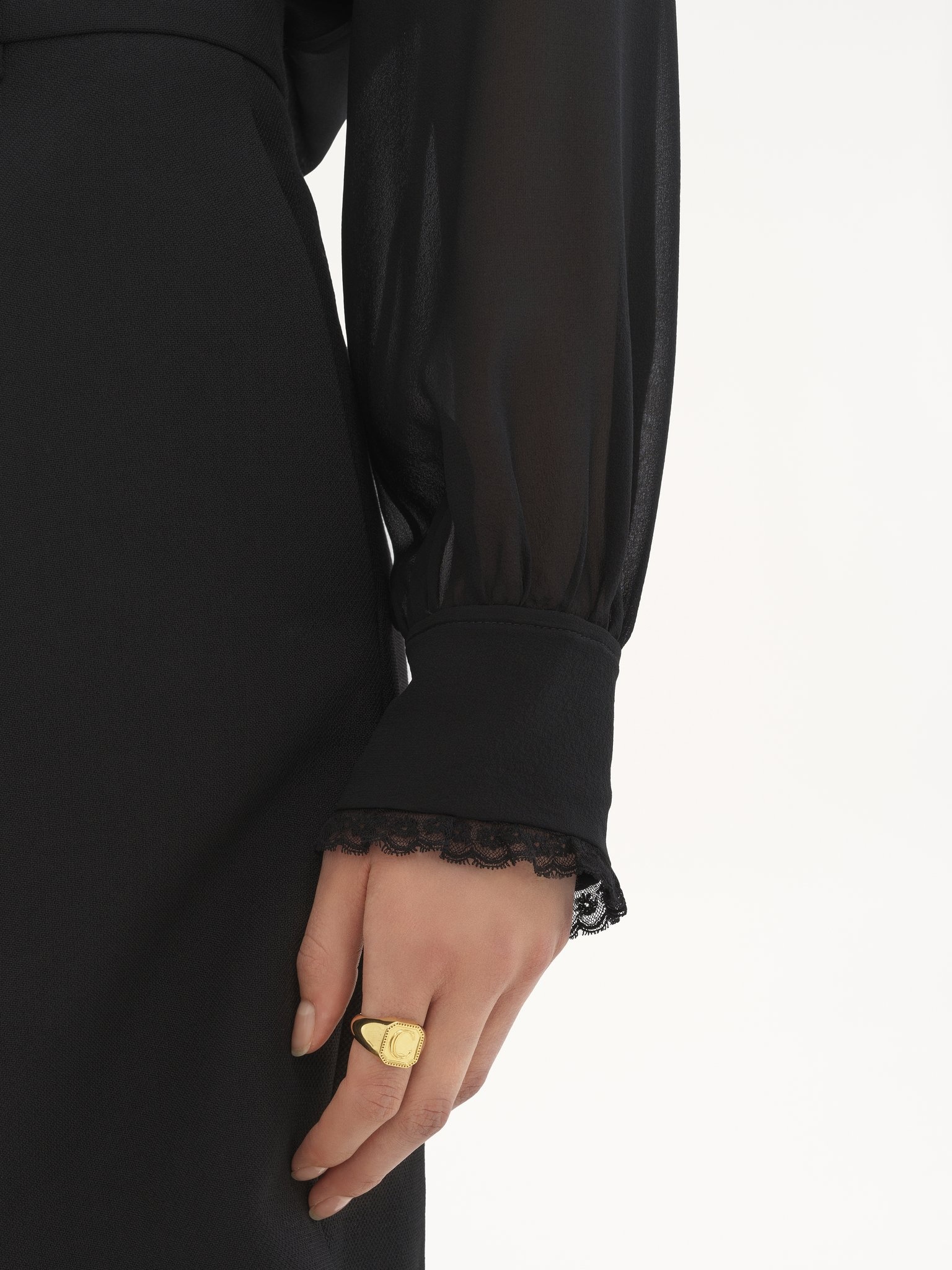 RUFFLED BLOUSE IN SILK GEORGETTE - 6