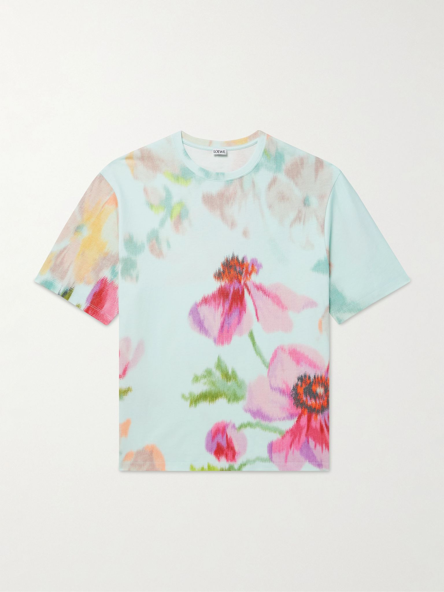 Printed Cotton-Jersey T-Shirt Light blue - 1