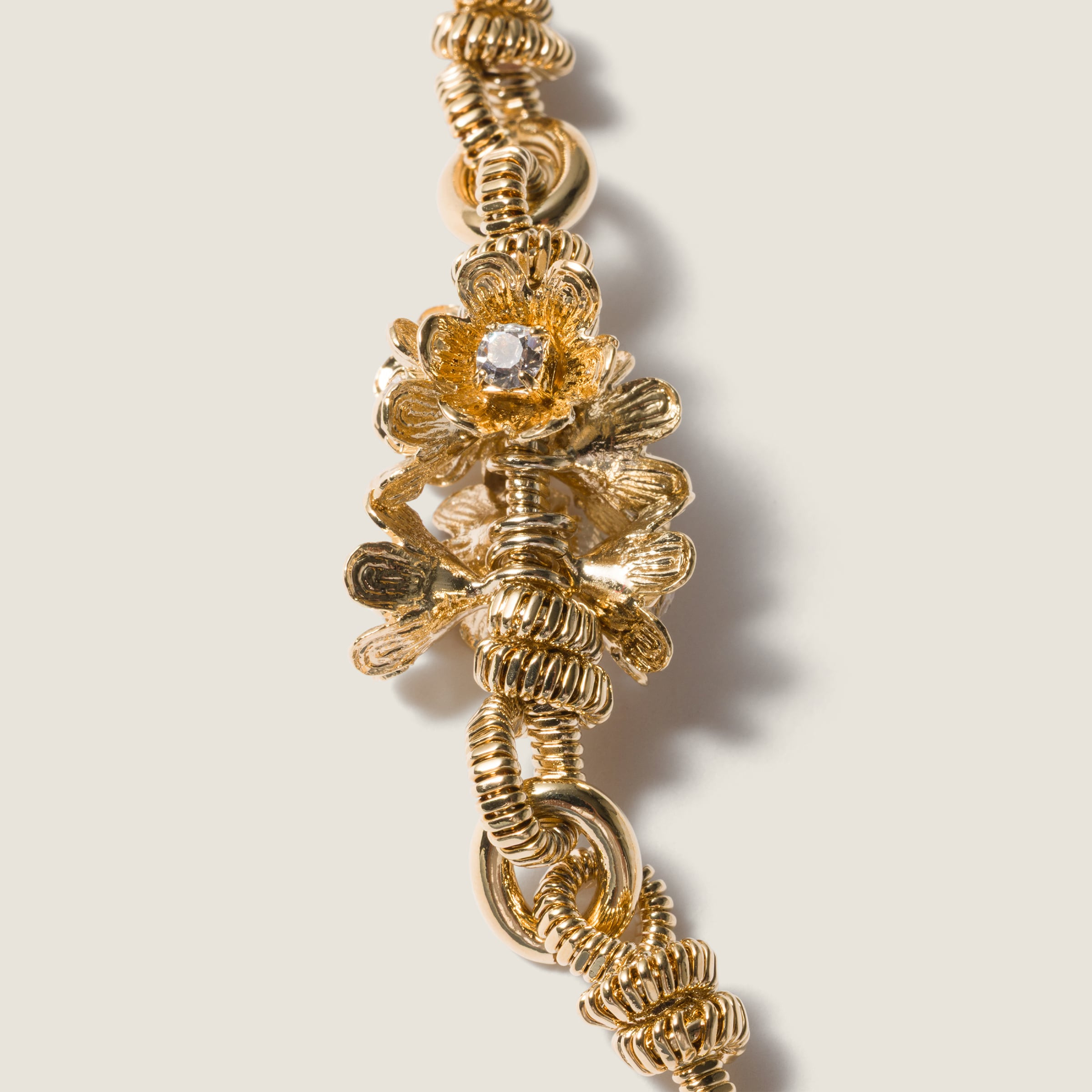 Metal necklace with crystals - 2