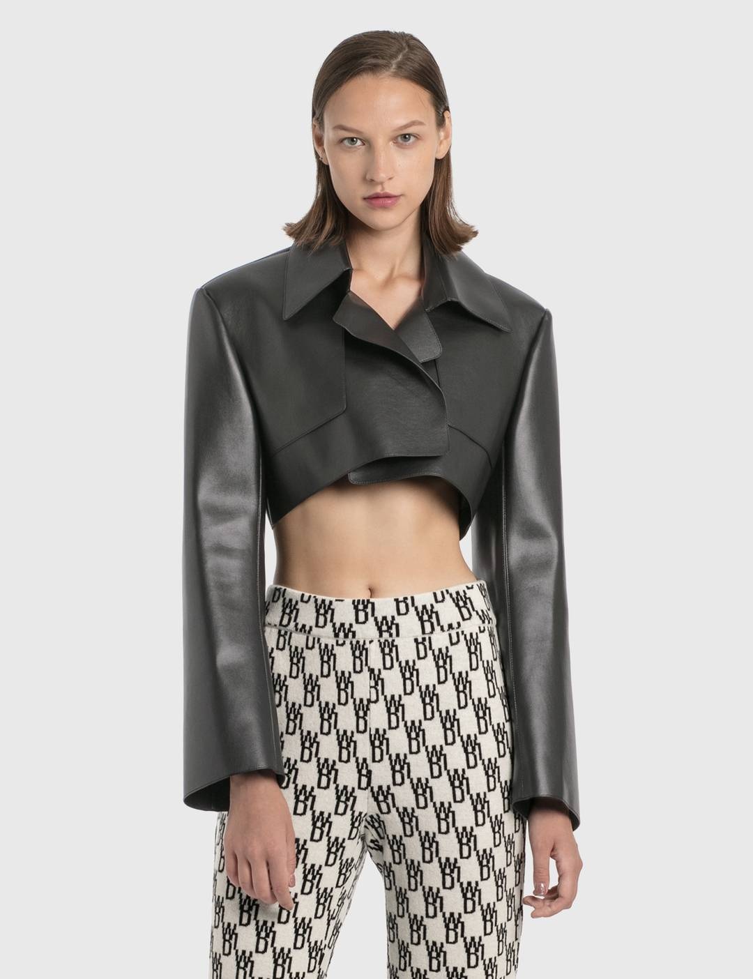 Faux Leather Short Jacket - 1