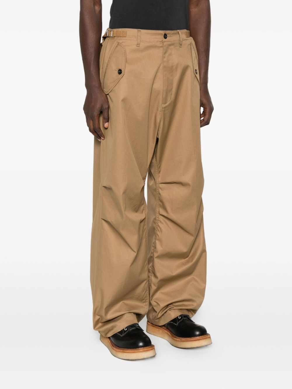 gathered-knees cargo pants - 3