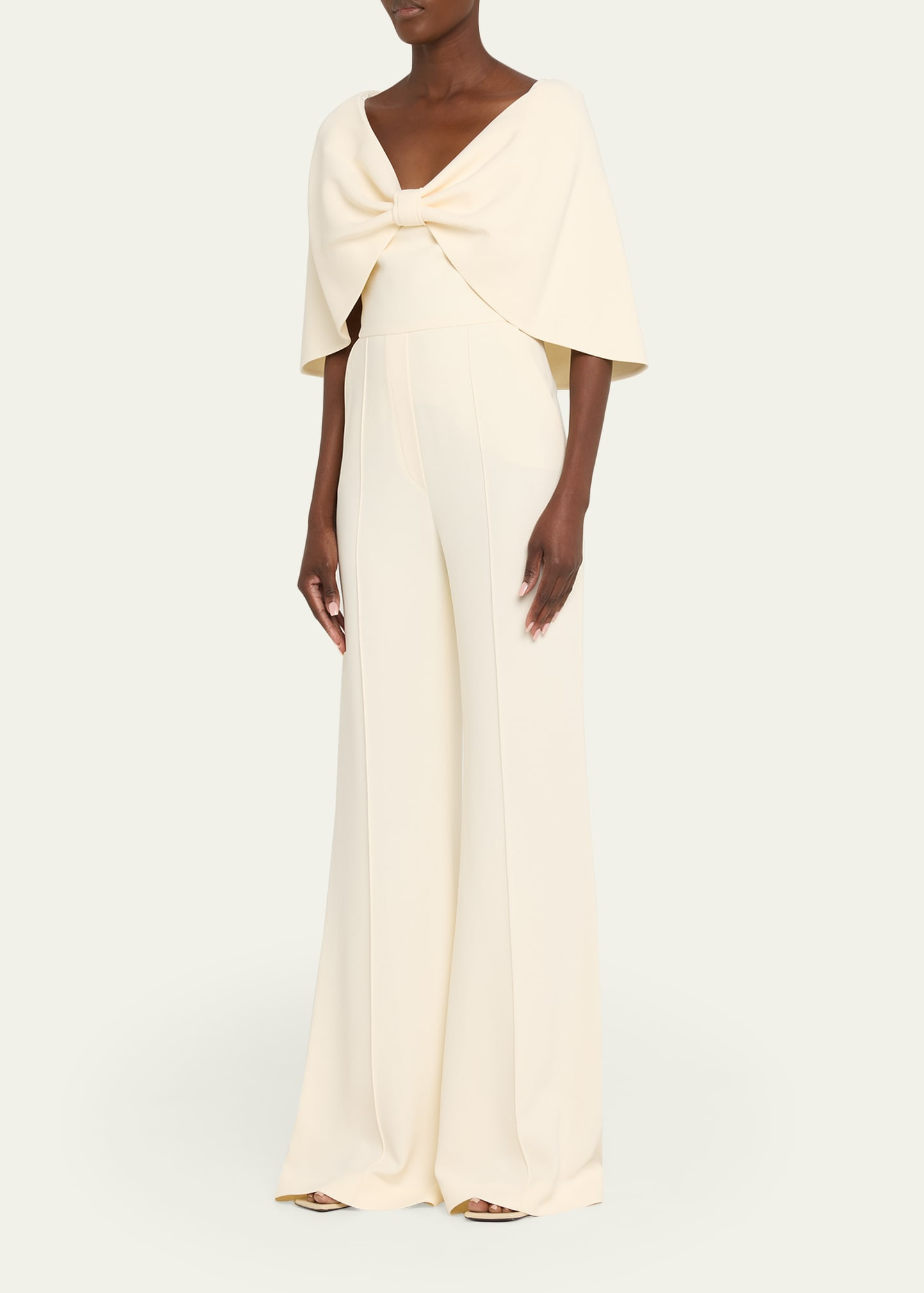 Wide-Leg Cady Cape Jumpsuit - 2