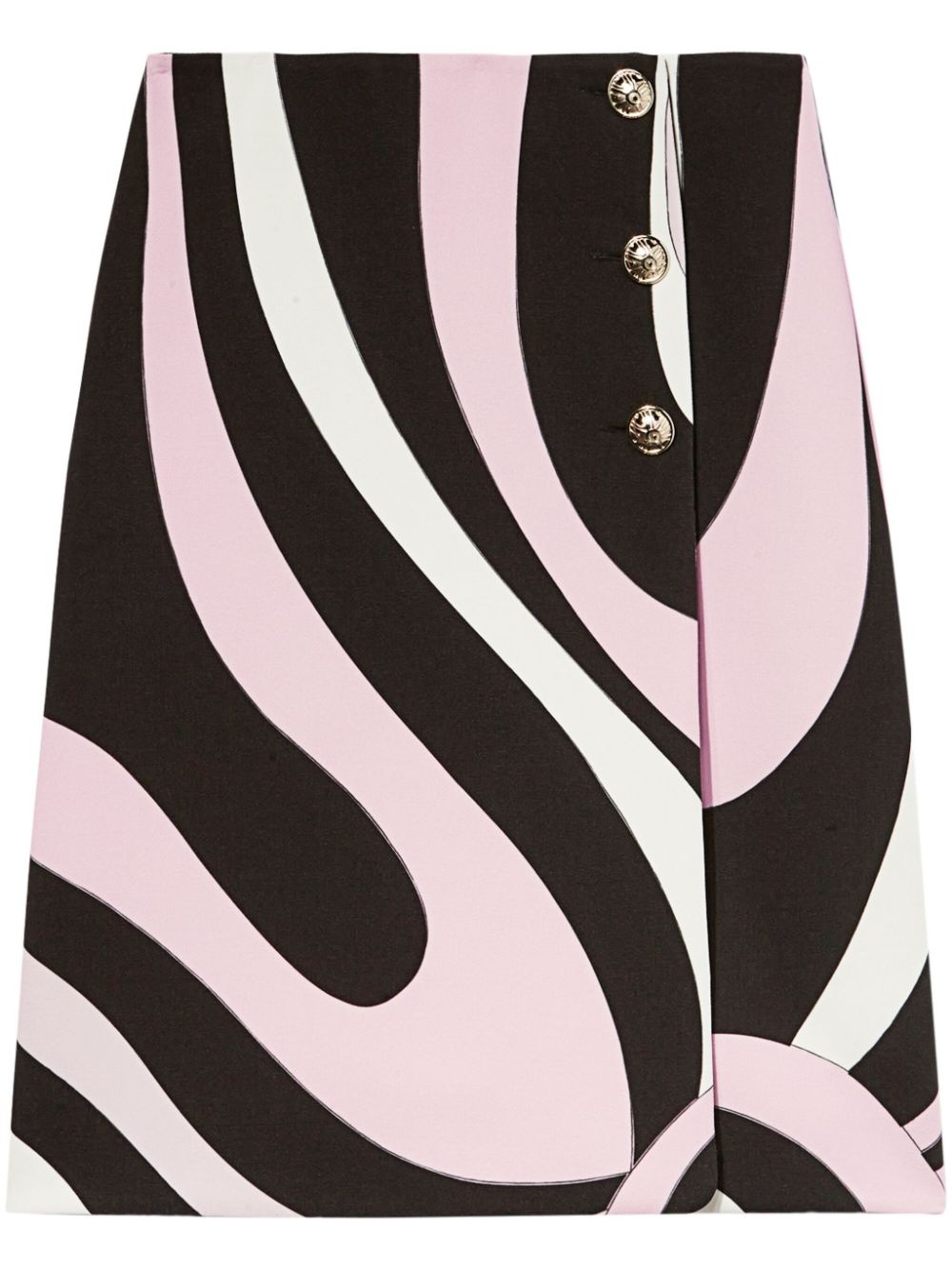 abstract-pattern print midi skirt - 1