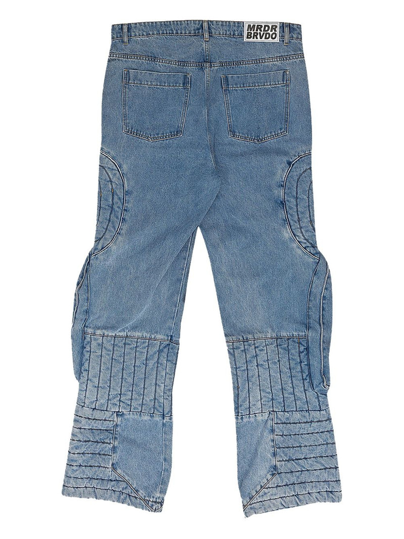 WHO DECIDES WAR whiskering-effect jeans outlook