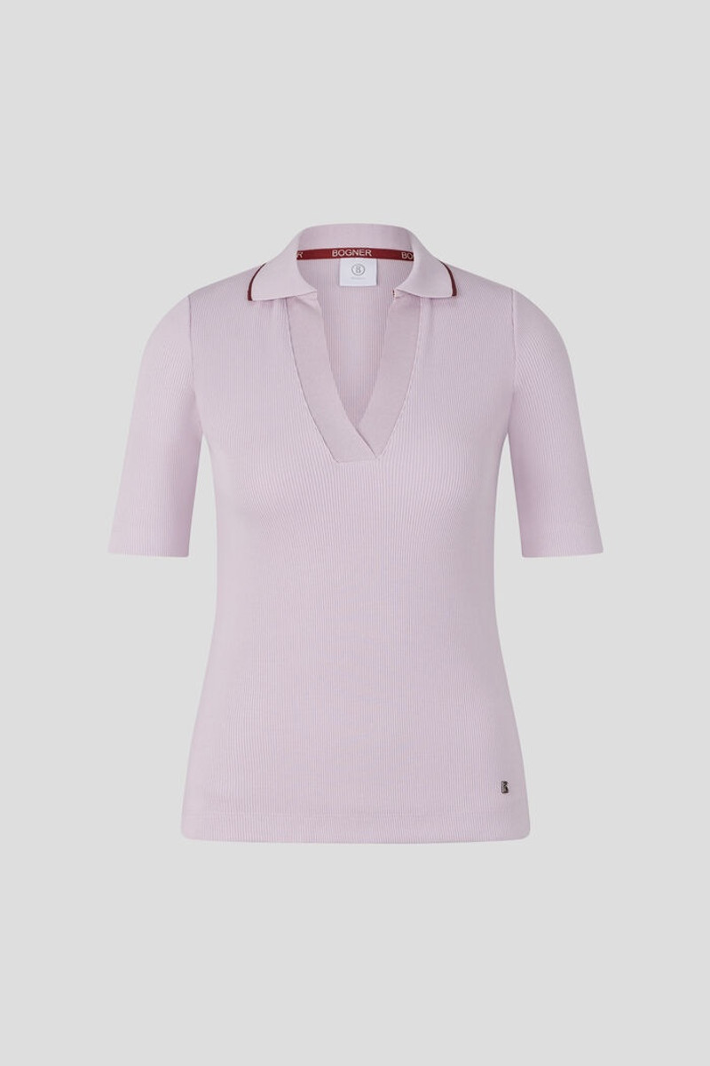 Zadie Knitted polo shirt in Lilac 1