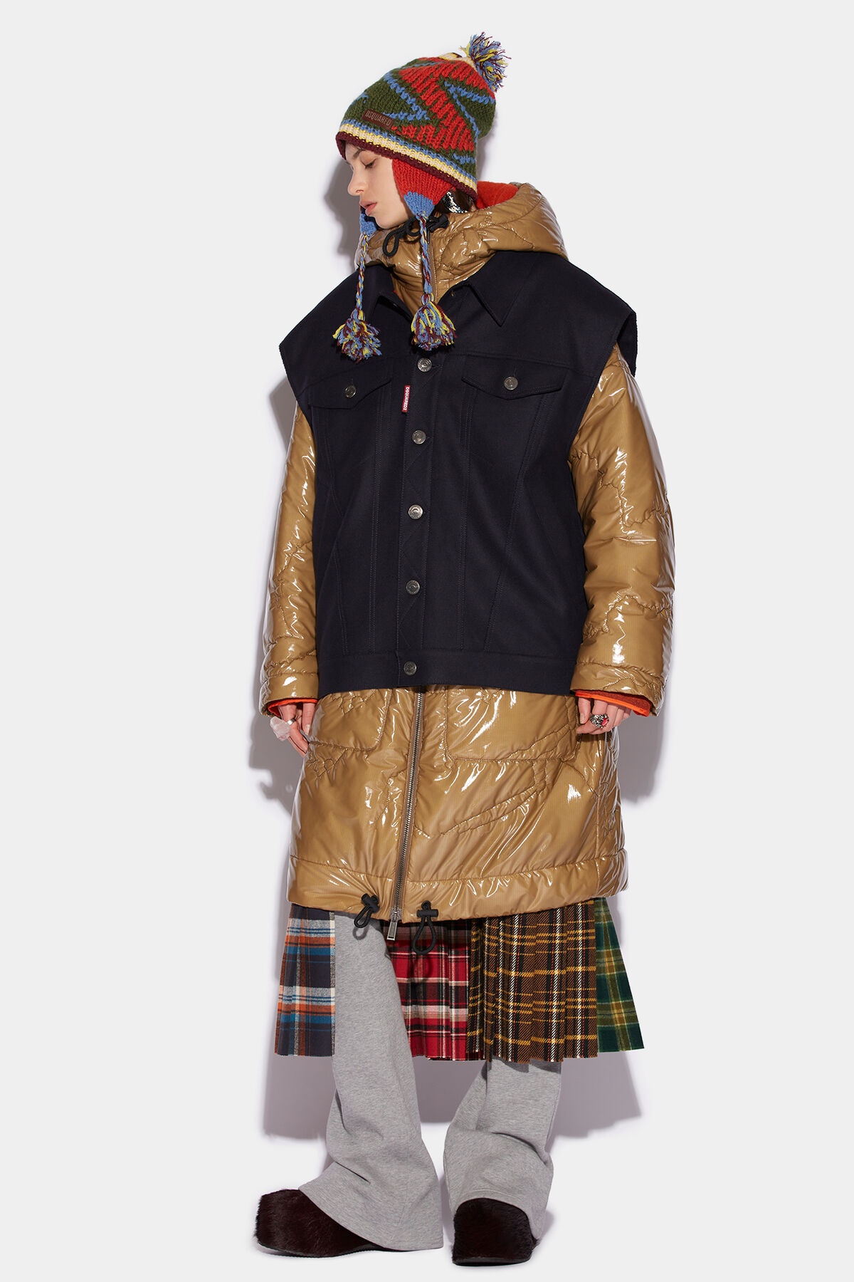 BIG MIXED PUFFER COAT - 4
