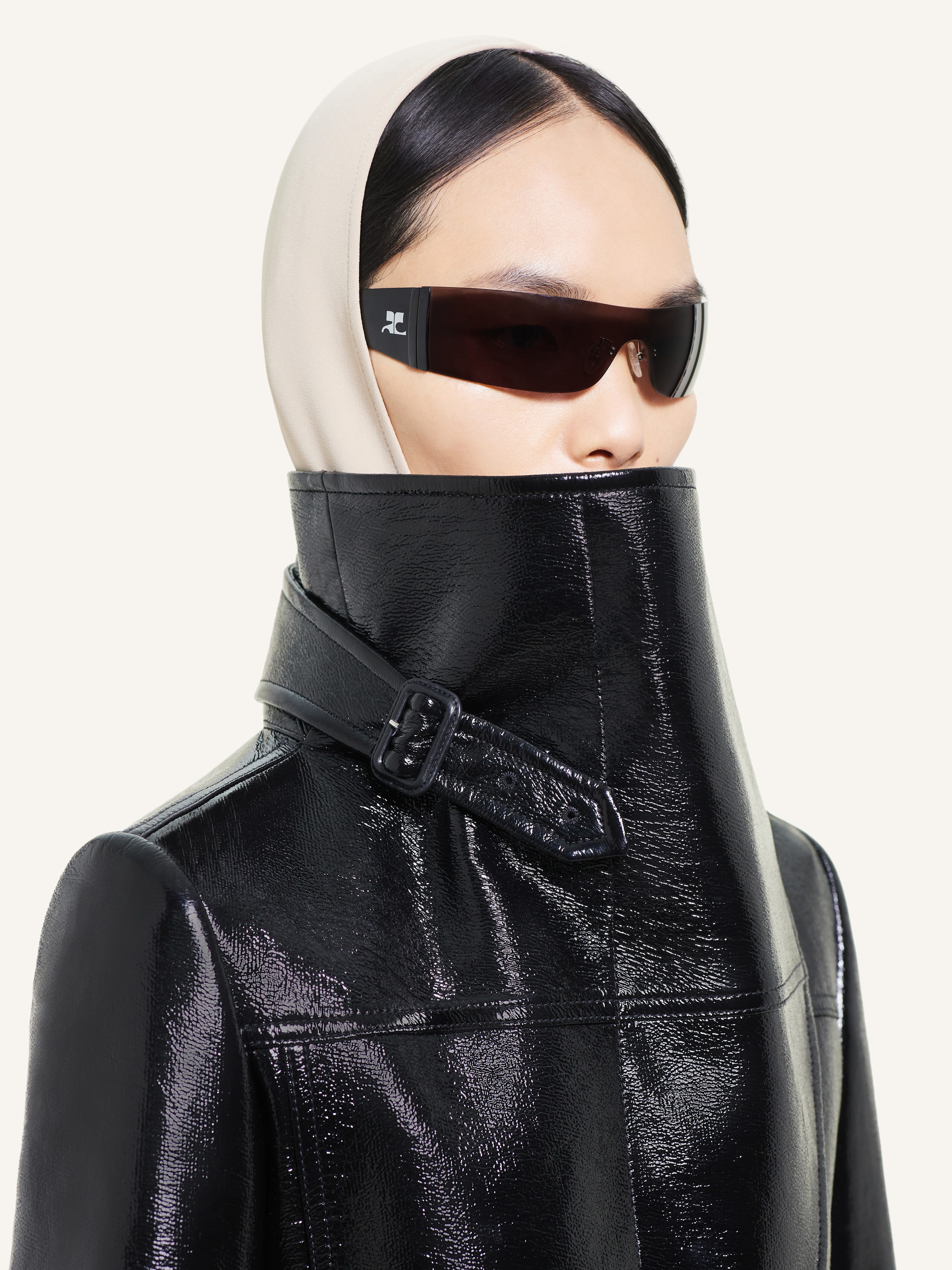 LONG VINYL TRENCH COAT - 4