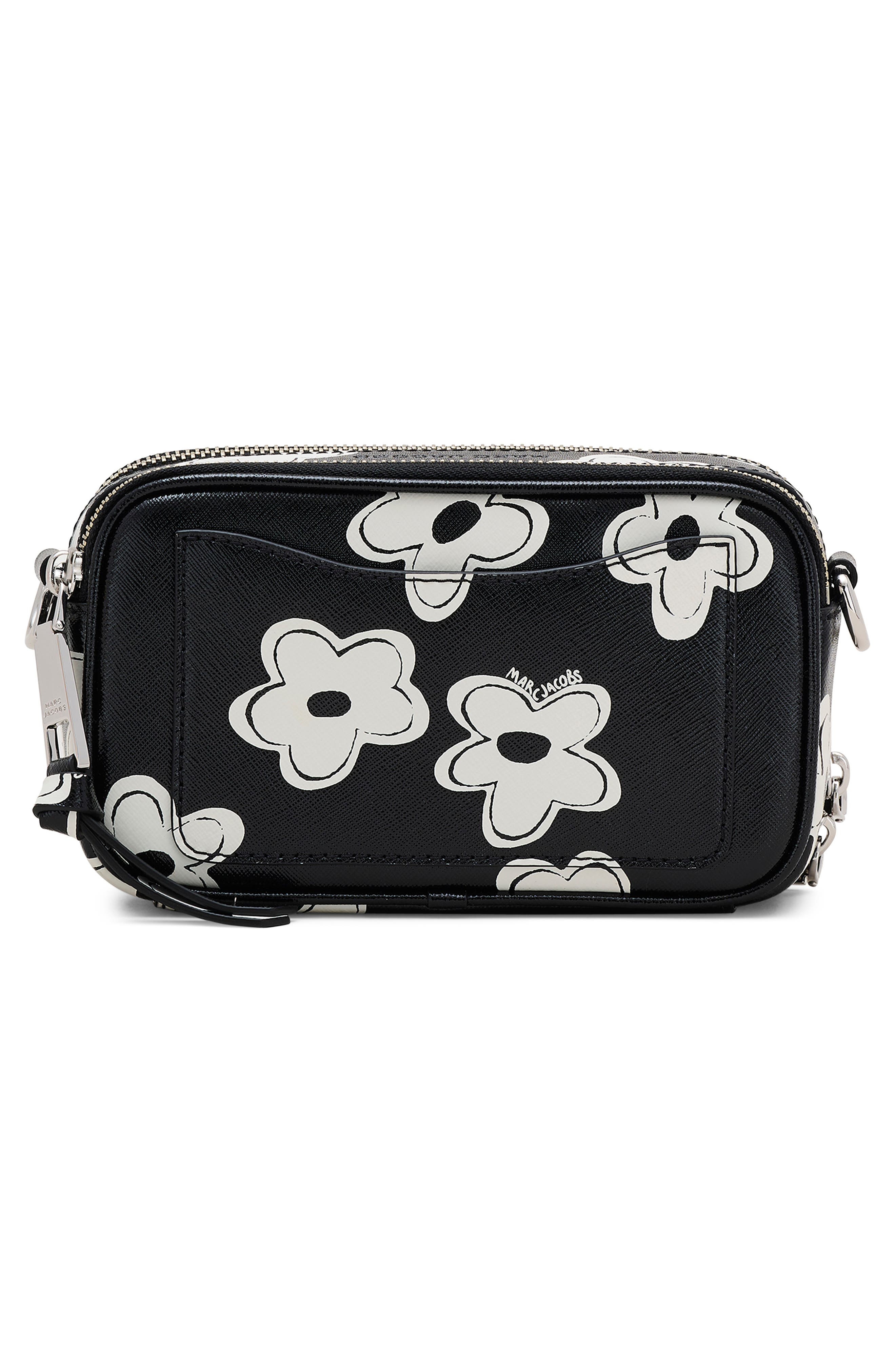 Marc Jacobs The Snapshot Daisy Leather Crossbody Bag in Black/white at Nordstrom - 3