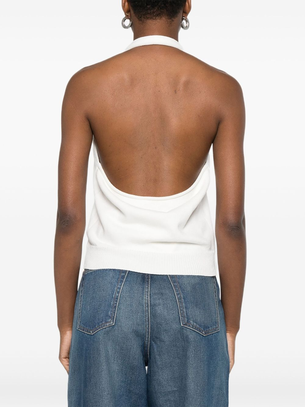 halterneck knitted tank top - 4