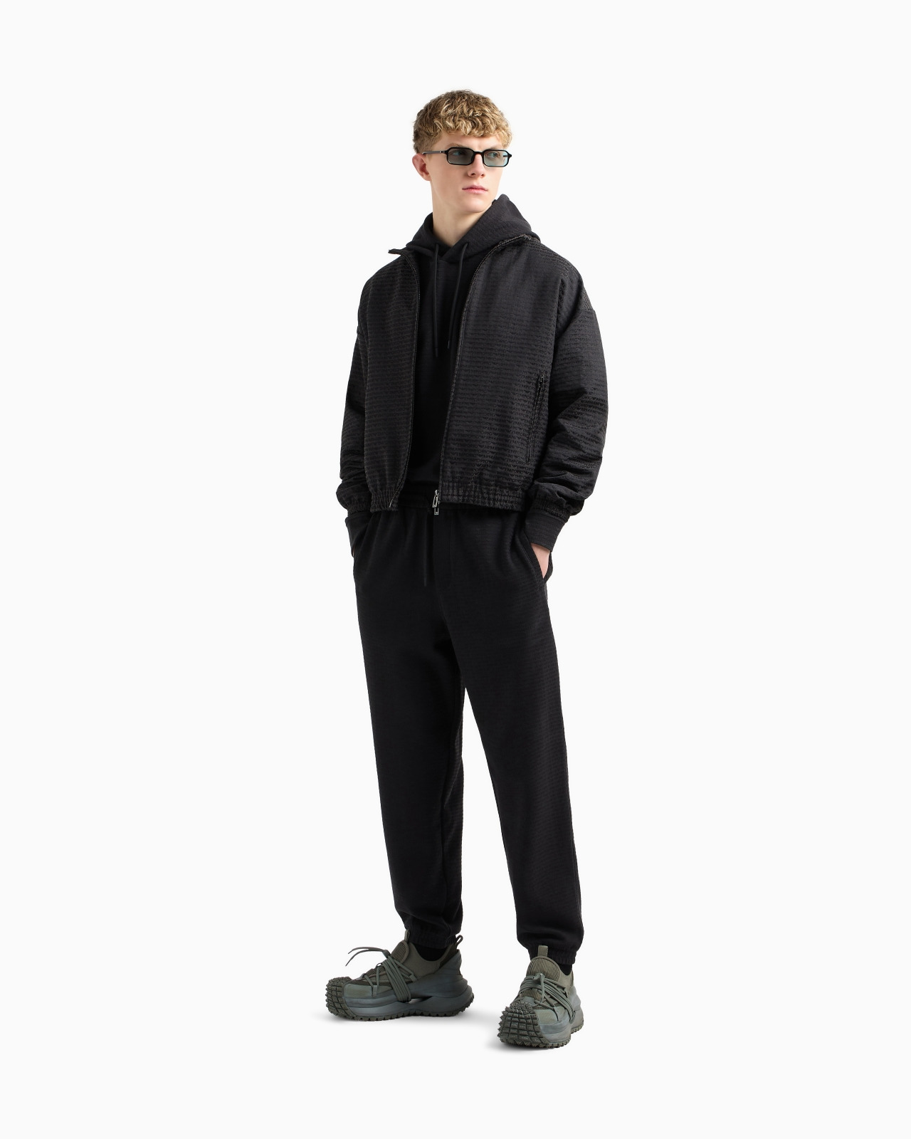 ASV JERSEY-LYOCELL BLEND HOODED SWEATSHIRT WITH ALL-OVER LETTERING - 2