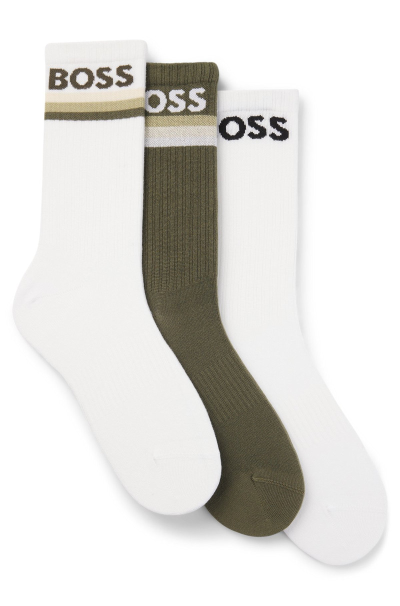 THREE-PACK OF BAMBOO-BLEND ANKLE SOCKS WITH LOGOS 1