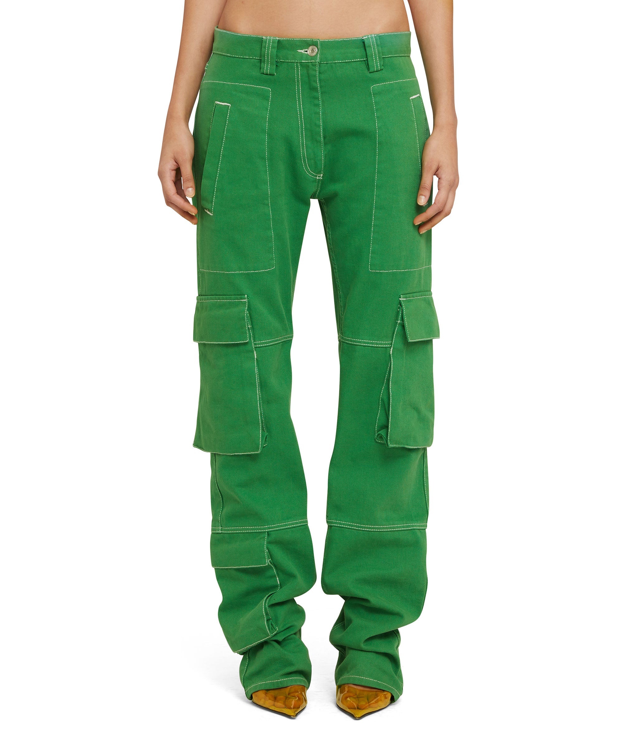 Solid color bull cargo pants - 1