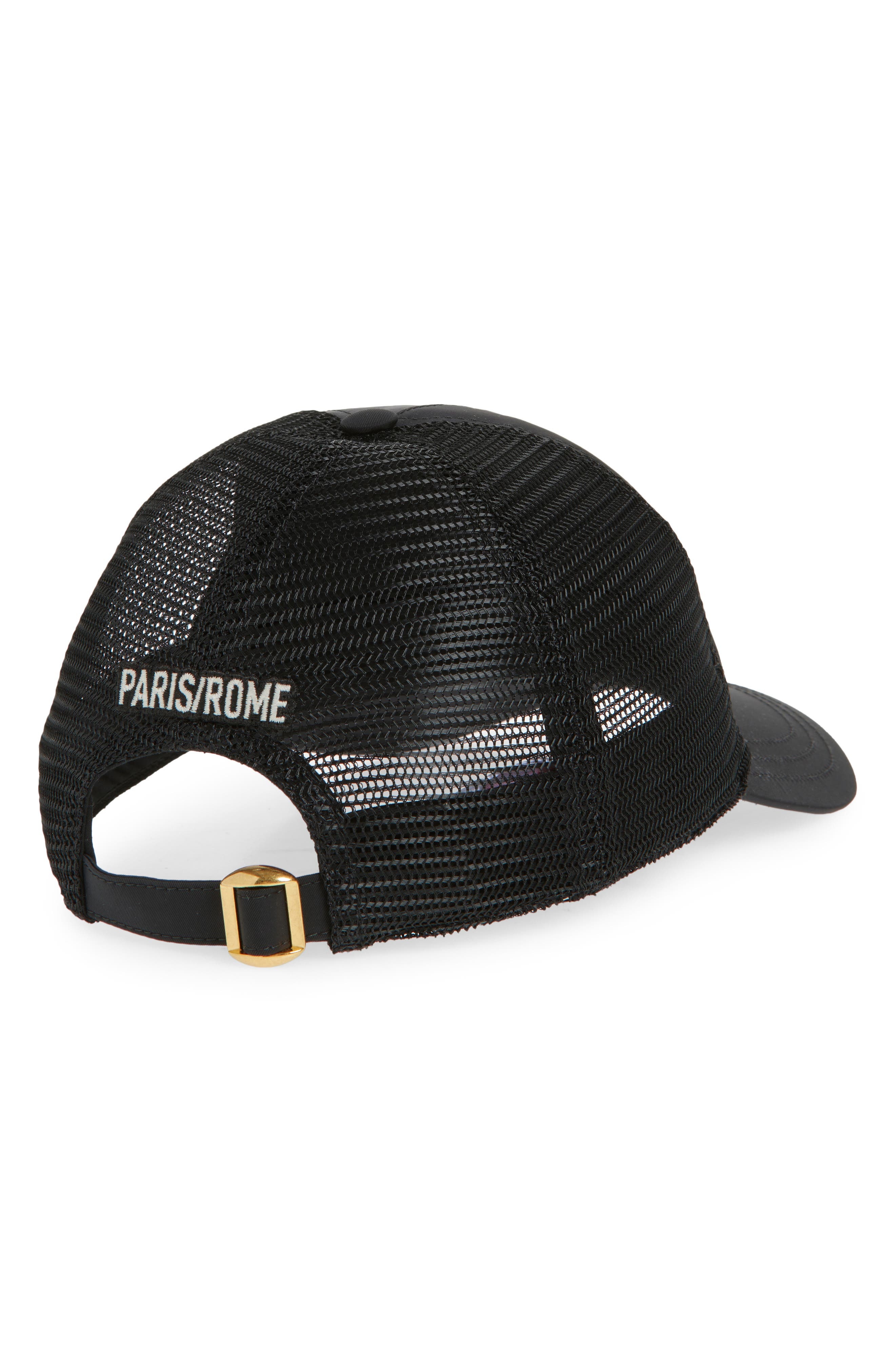 Valentino Garavani Chez Valentino Embroidered Trucker Hat in Black/Ivory at Nordstrom - 2