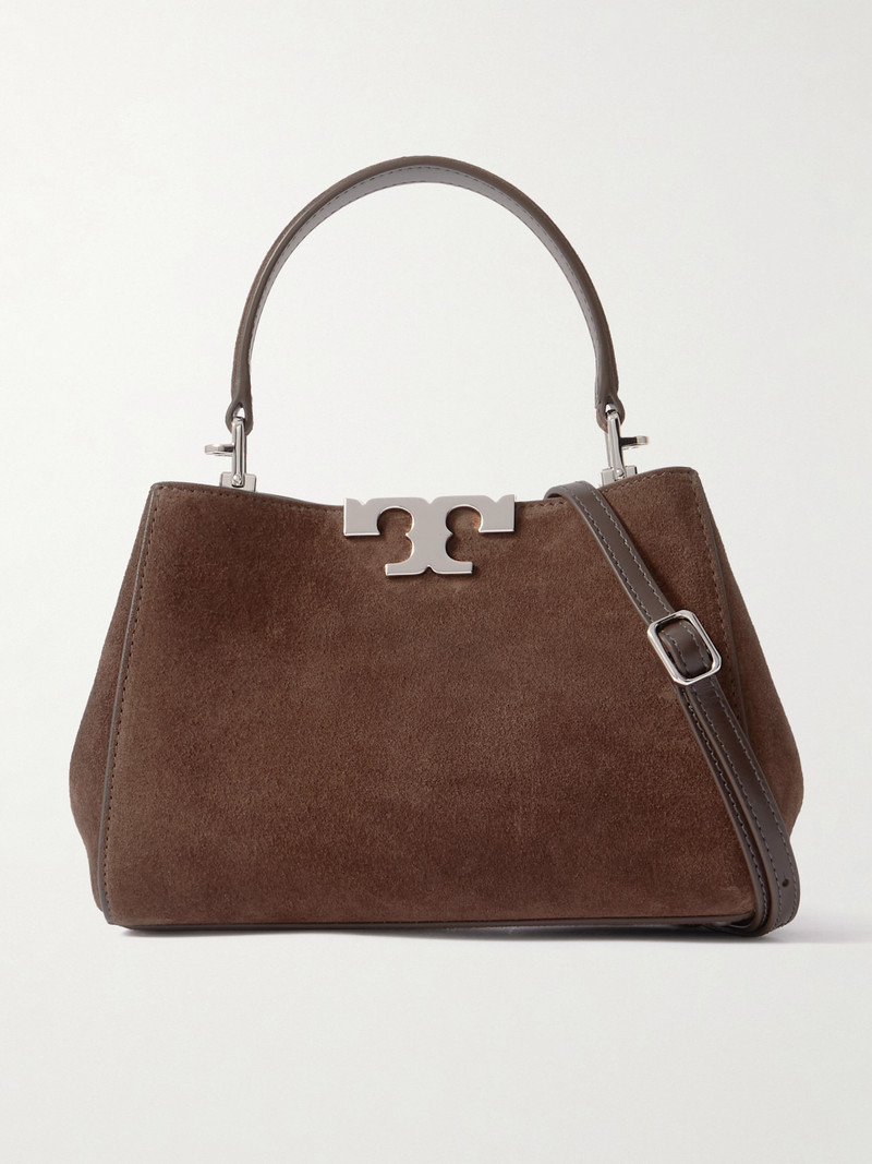 Eleanor Mini Leather-trimmed Suede Shoulder Bag 1