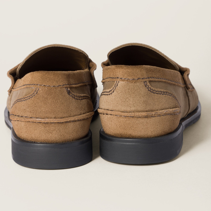 Velvet and suede Penny loafers 3