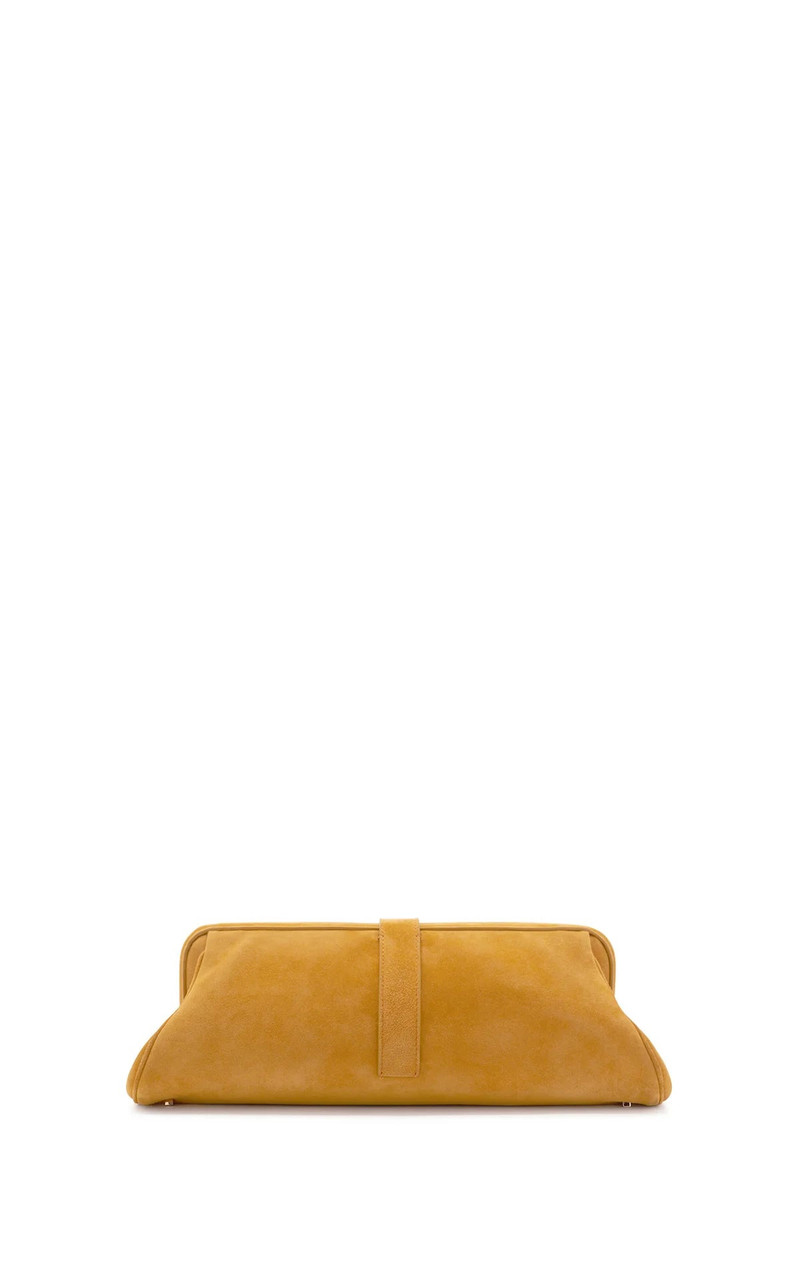 Paola Clutch in Golden Birch Suede 5