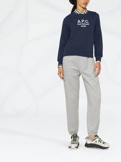 A.P.C. Tina logo-embroidered cotton sweatshirt outlook