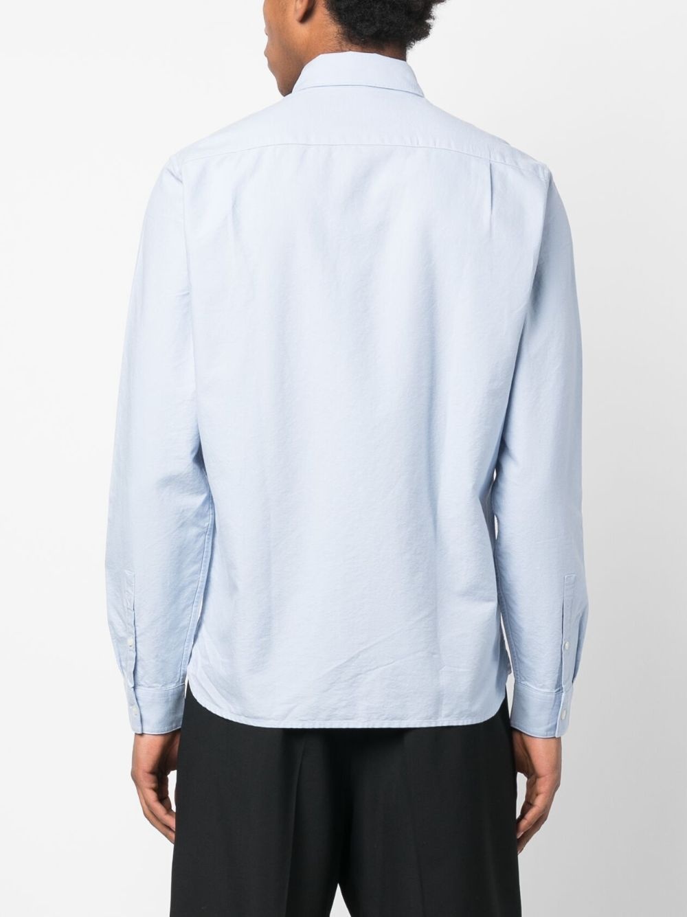 logo-embroidery cotton shirt - 4