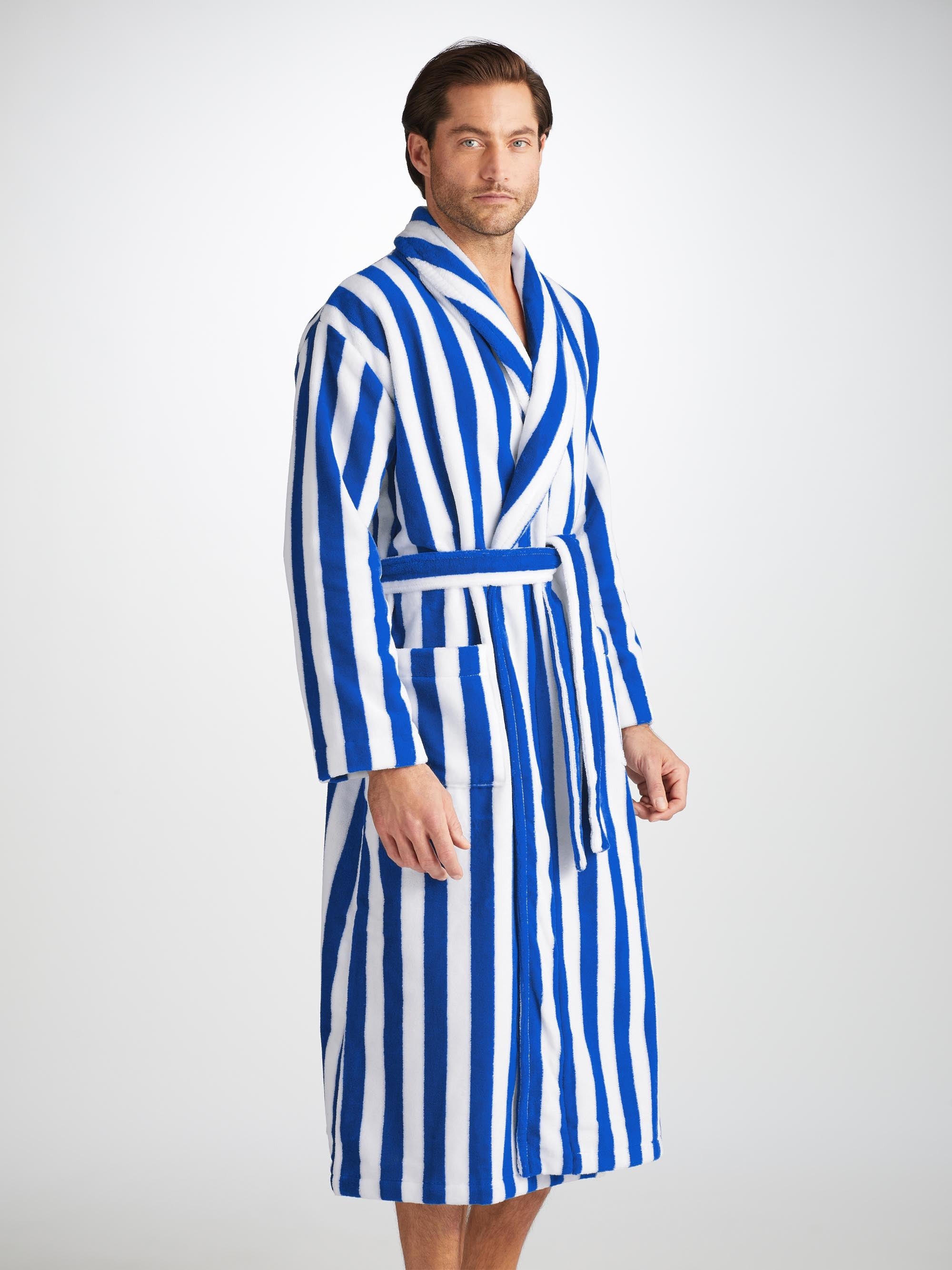 Men's Bathrobe Aston 31 Terry Cotton Blue - 5