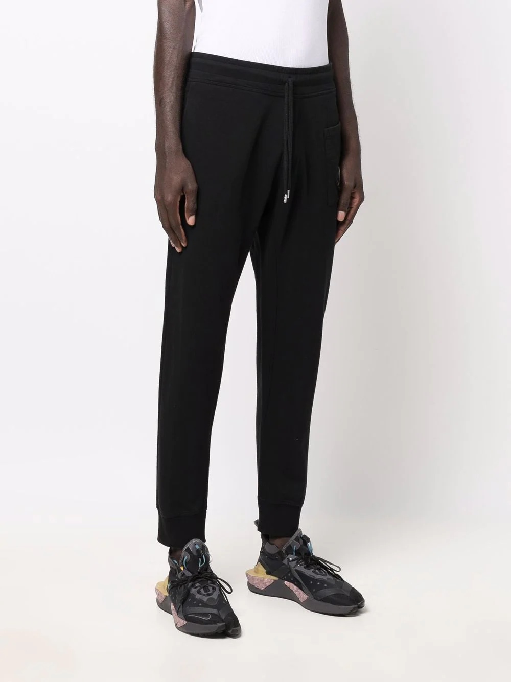 lens-detail cotton track trousers - 3