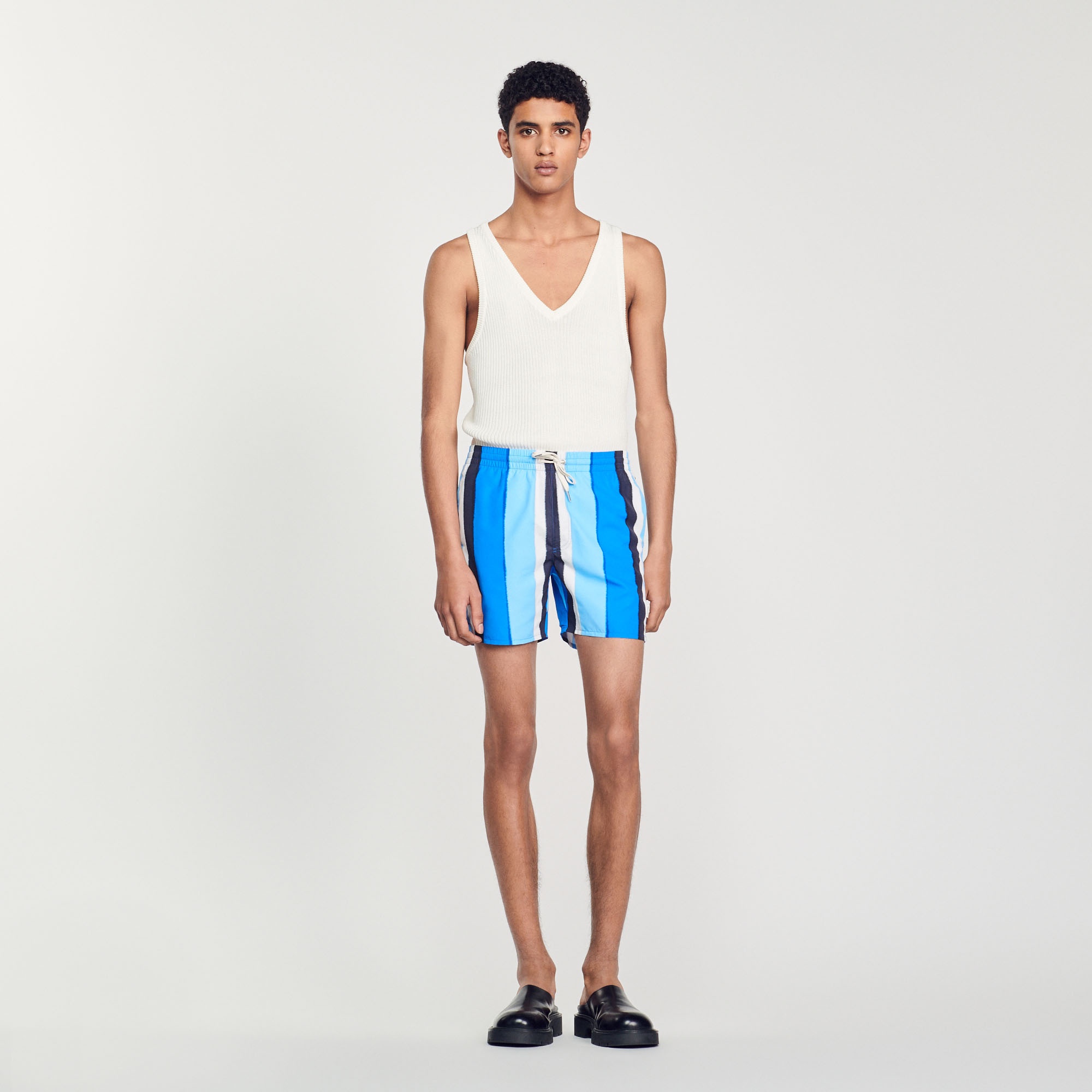 Printed striped swim shorts - 3