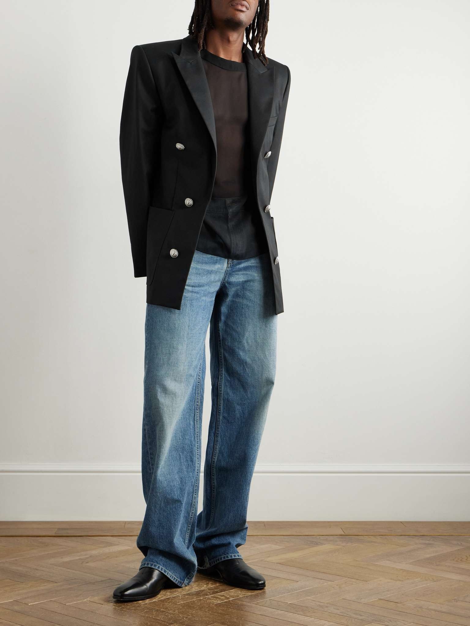 Double-Breasted Cotton-Twill Blazer - 2