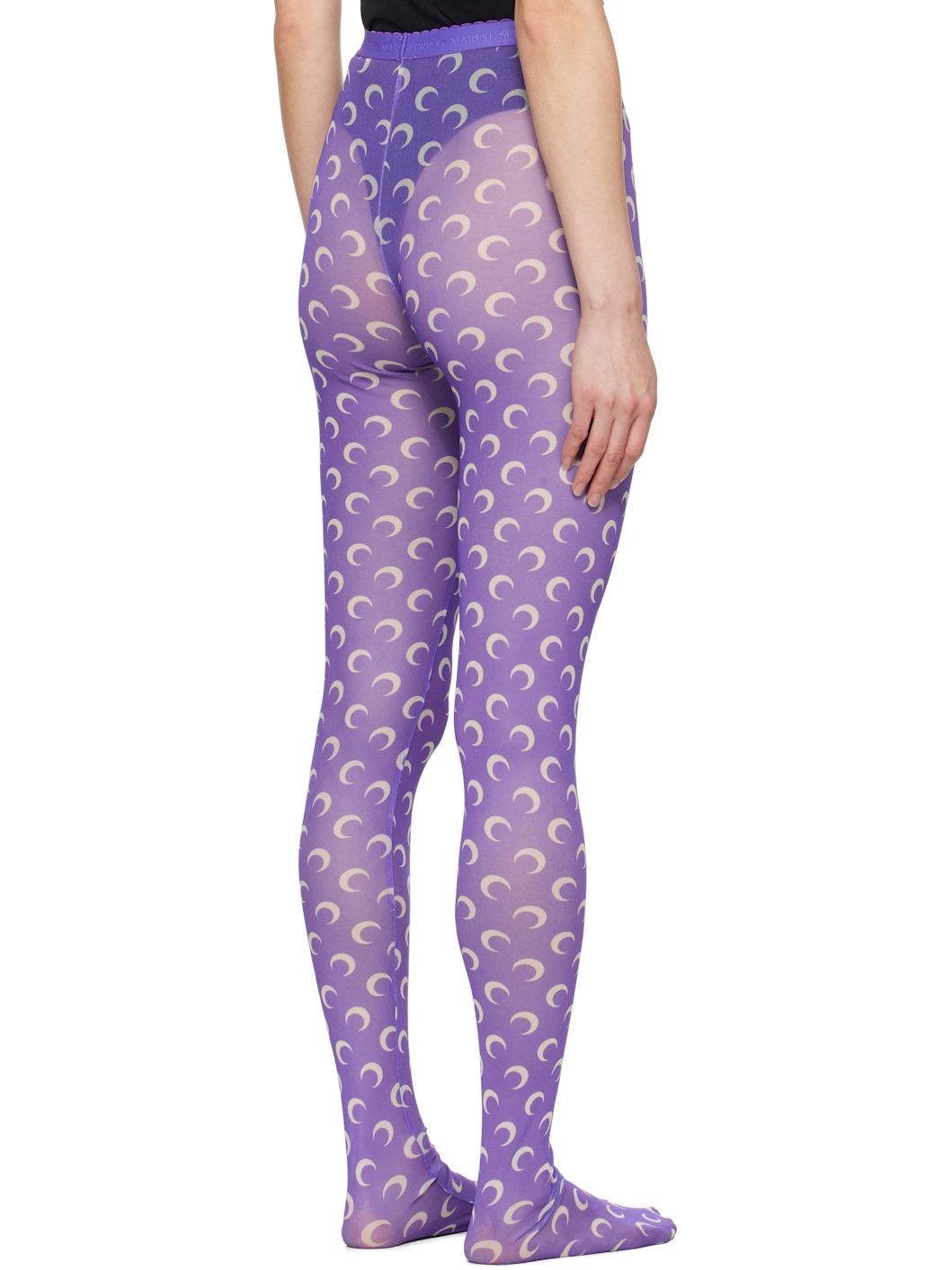 Purple Recycled Moon Mesh Tights - 3