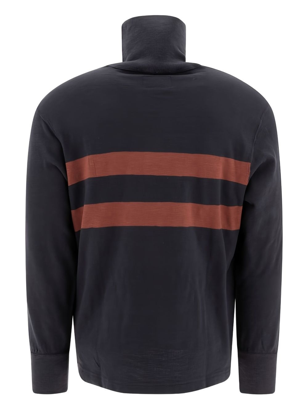 turtleneck stripe cotton sweaatshirt - 2