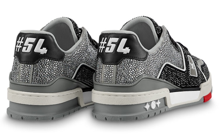 LOUIS VUITTON Trainer Sneakers 'Grey Black Crystals' 1AA6PR - 3