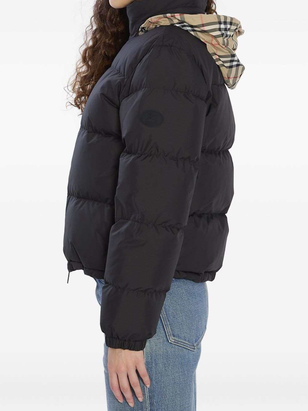 concealed-hood puffer jacket - 3